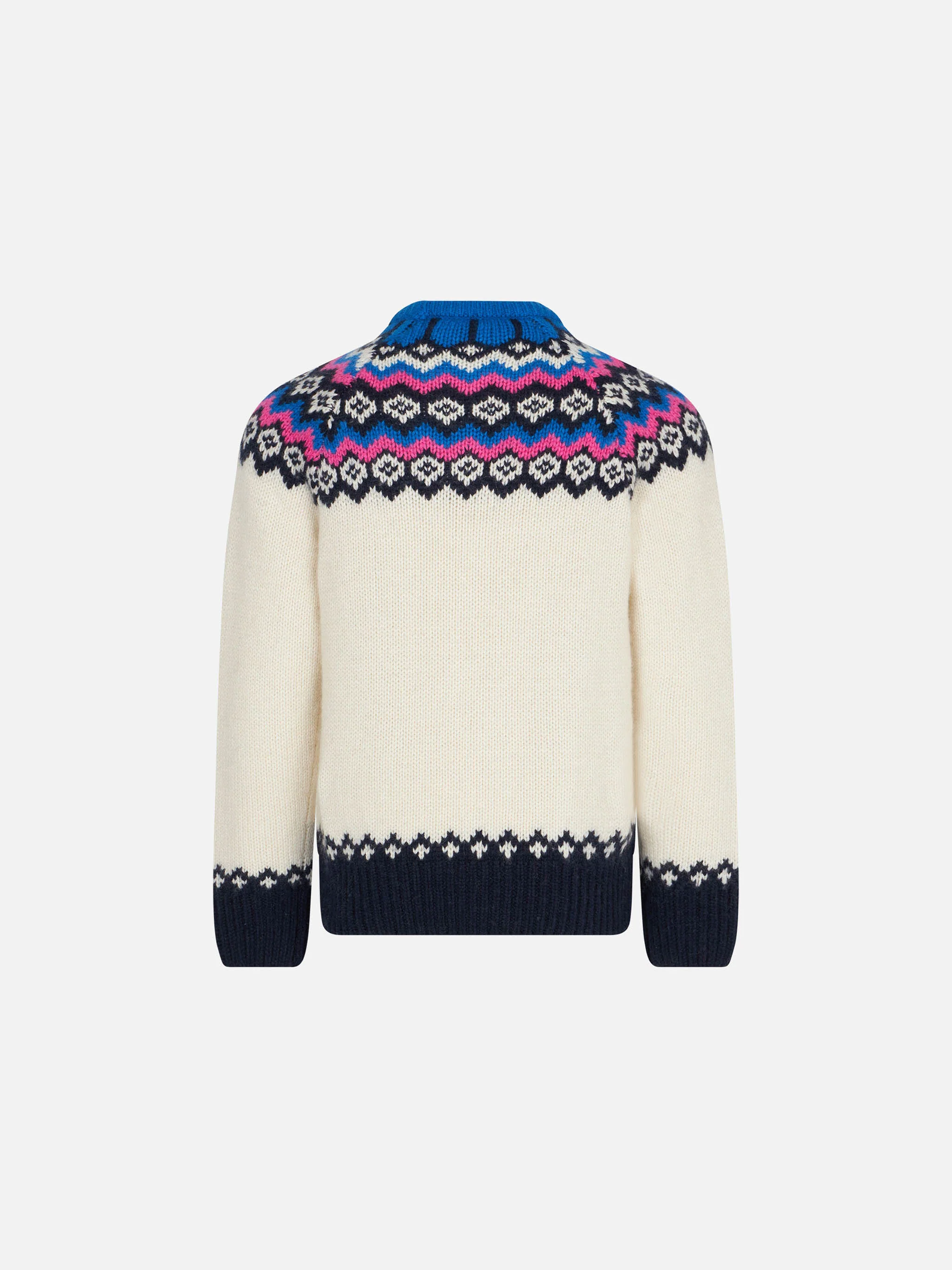 Maglione da bambina con fantasia jacquard nordica - Image 2