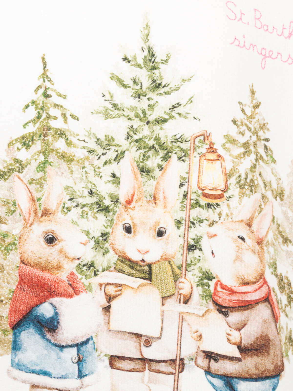 Felpa girocollo da bambina Briony con stampa coniglietto e ricamo - Image 3