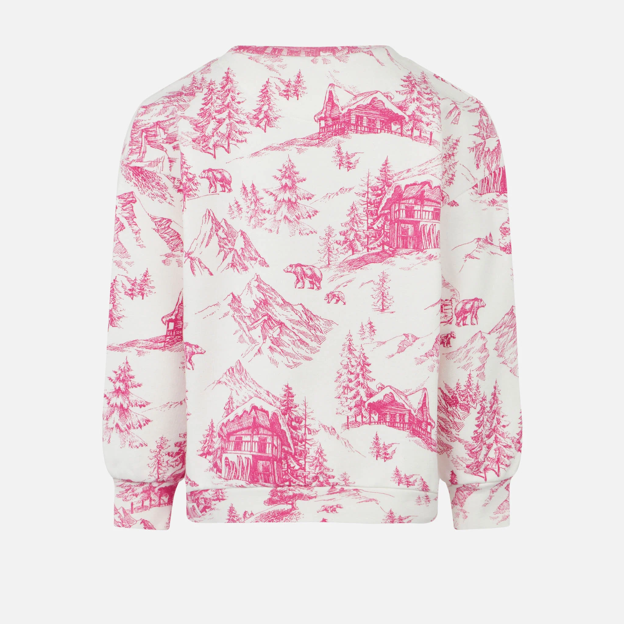 Felpa girocollo da bambina con stampa toile de jouy - Image 2