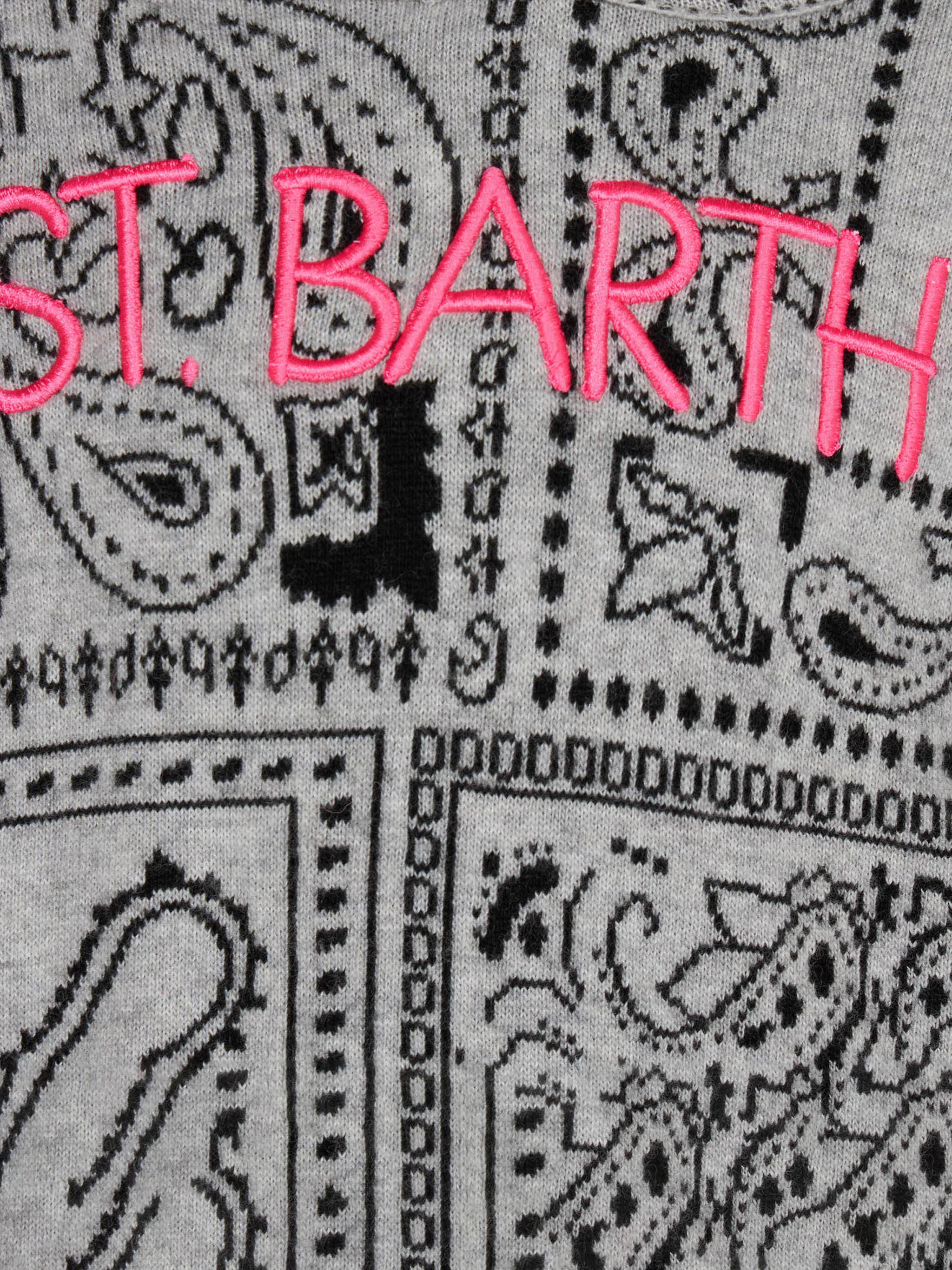 Felpa in maglia da bambina con stampa bandana - Image 3