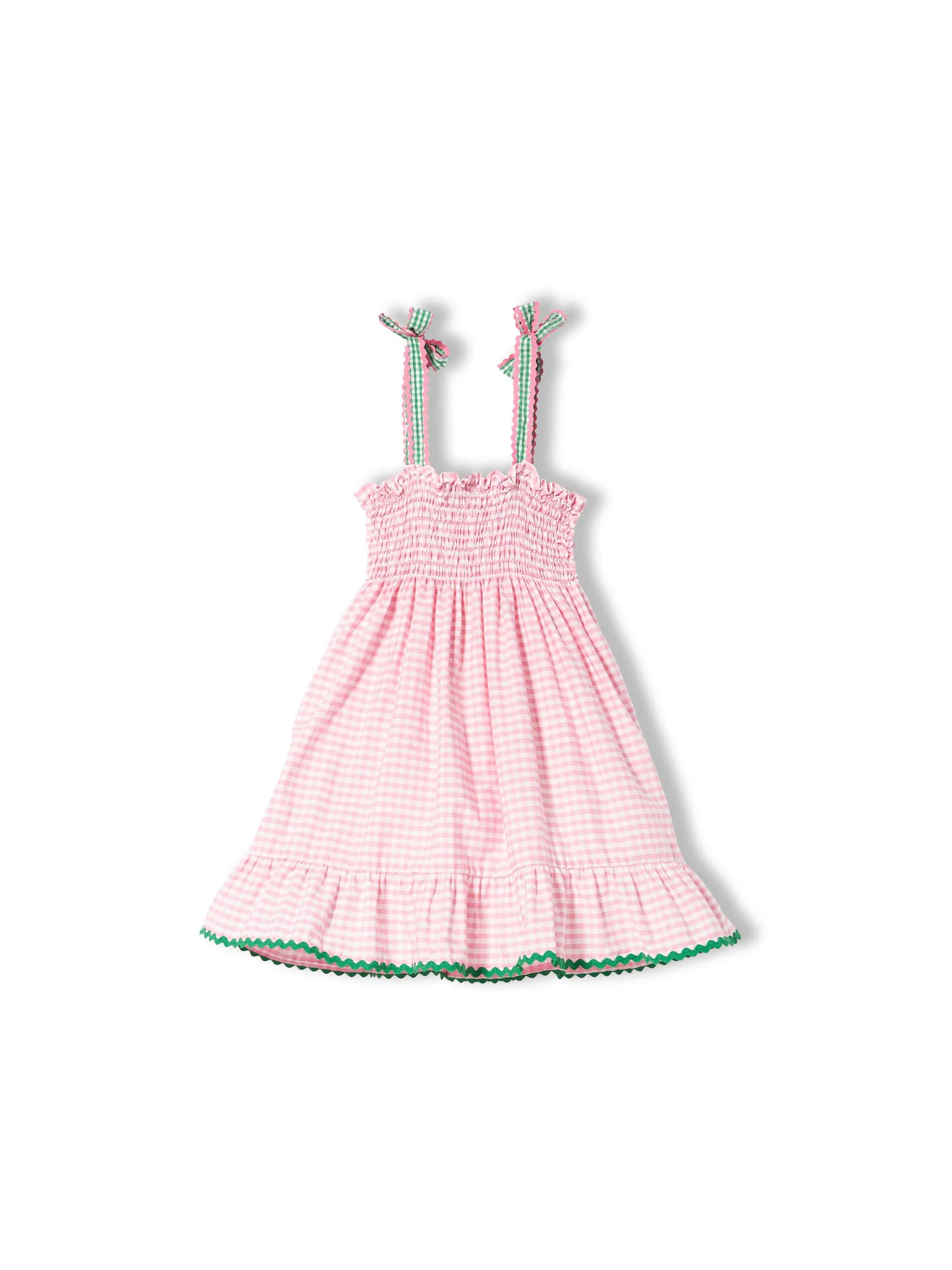 Abito da bambina con stampa vichy - Image 3