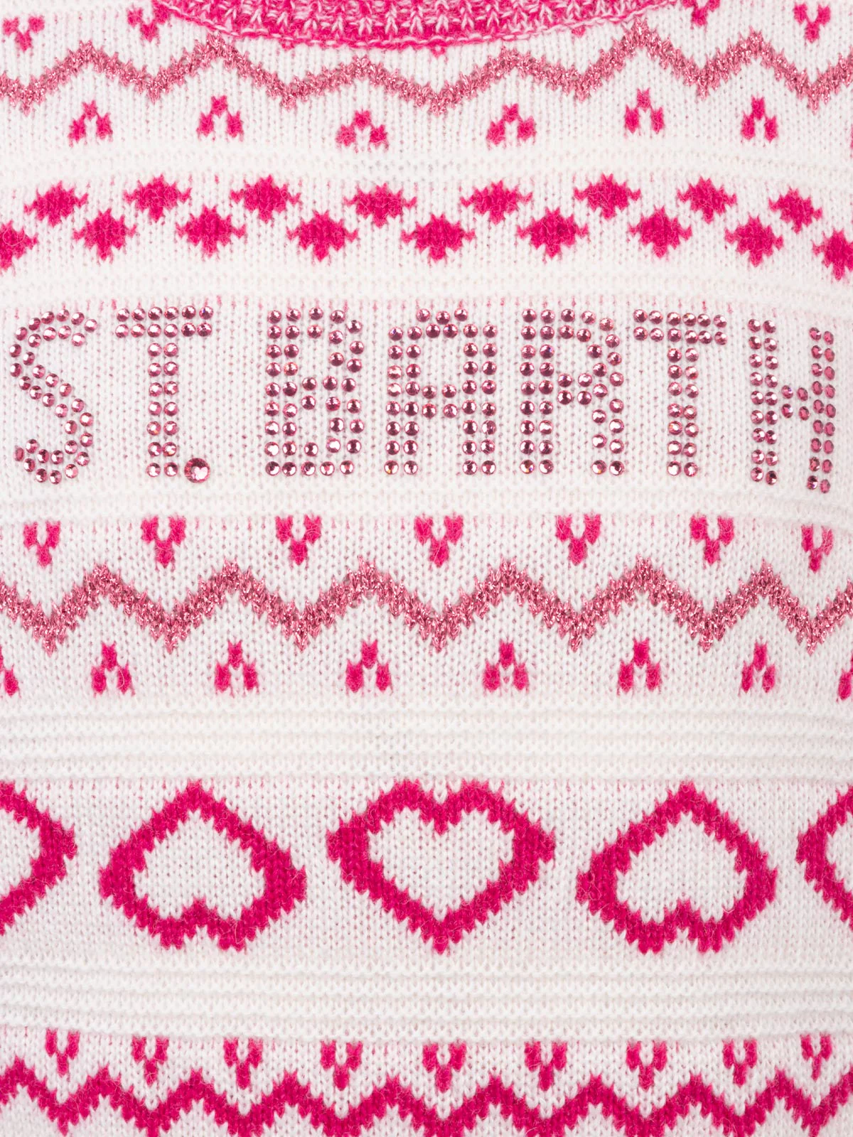 Maglione girocollo fair-isle da bambina Princess con logo in strass St. Barth - Image 3
