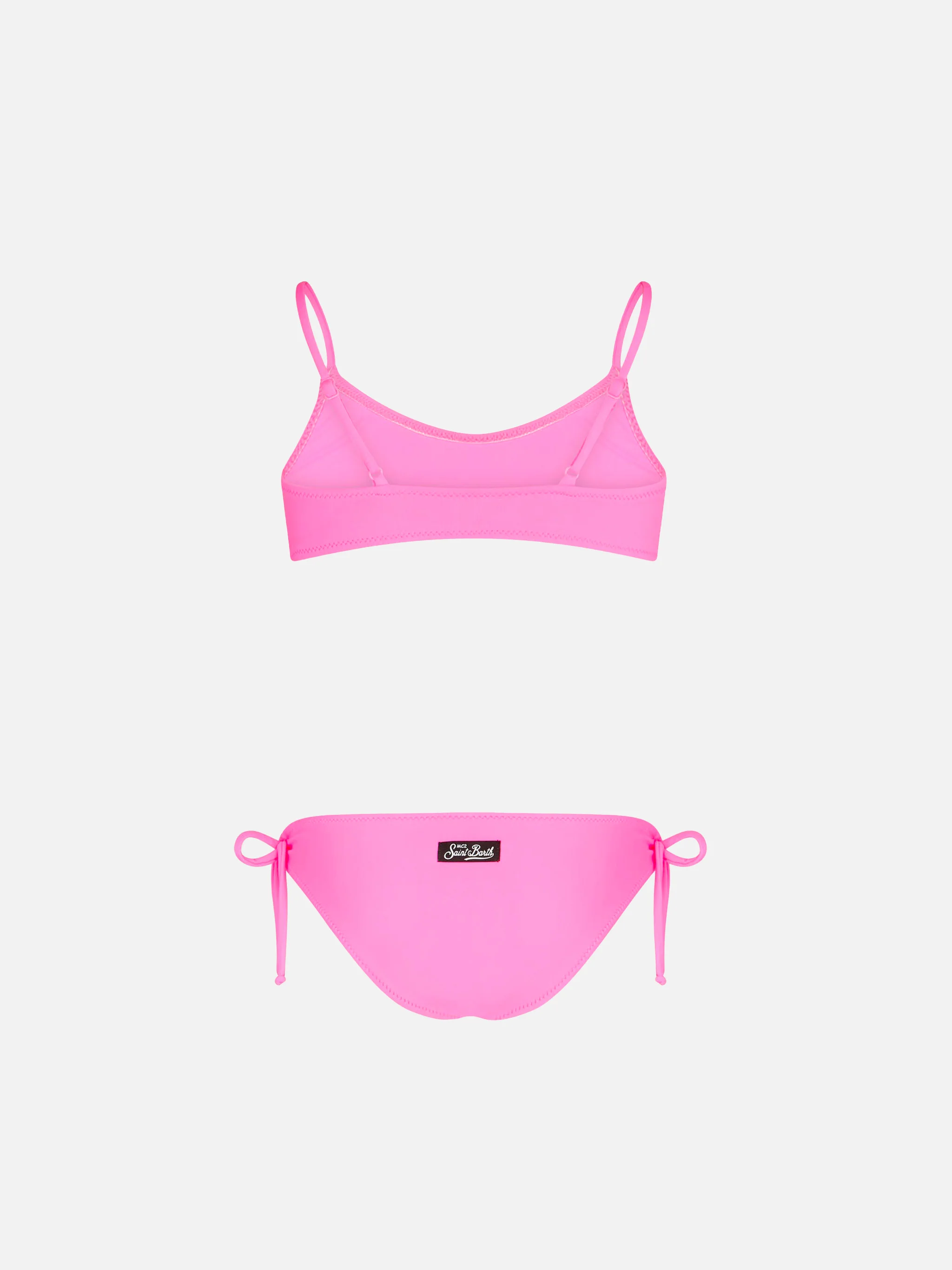 Bikini da bambina a bralette rosa fluo  - Image 2
