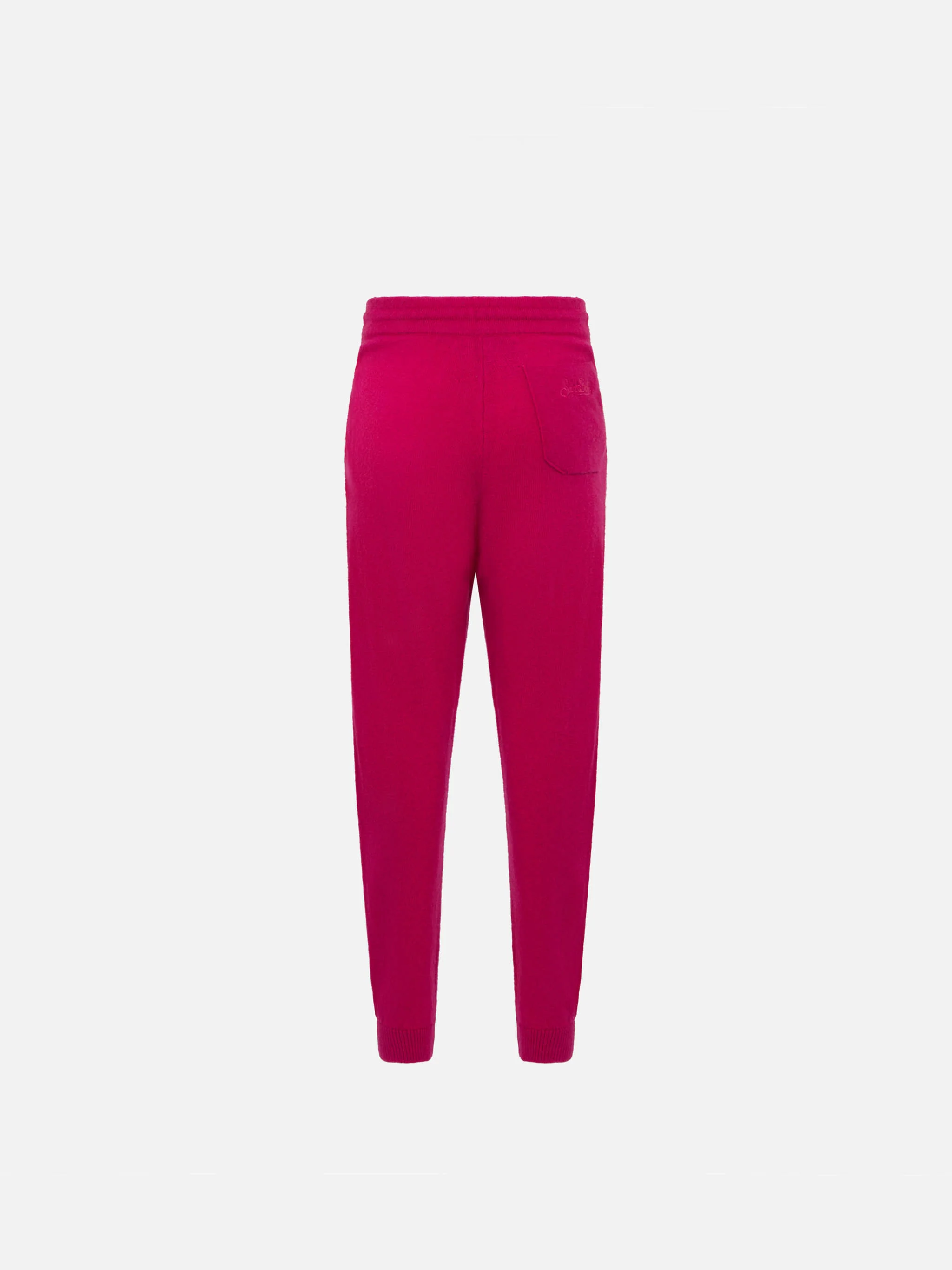 Pantaloni jogger in maglia fucsia da bambina - Image 2