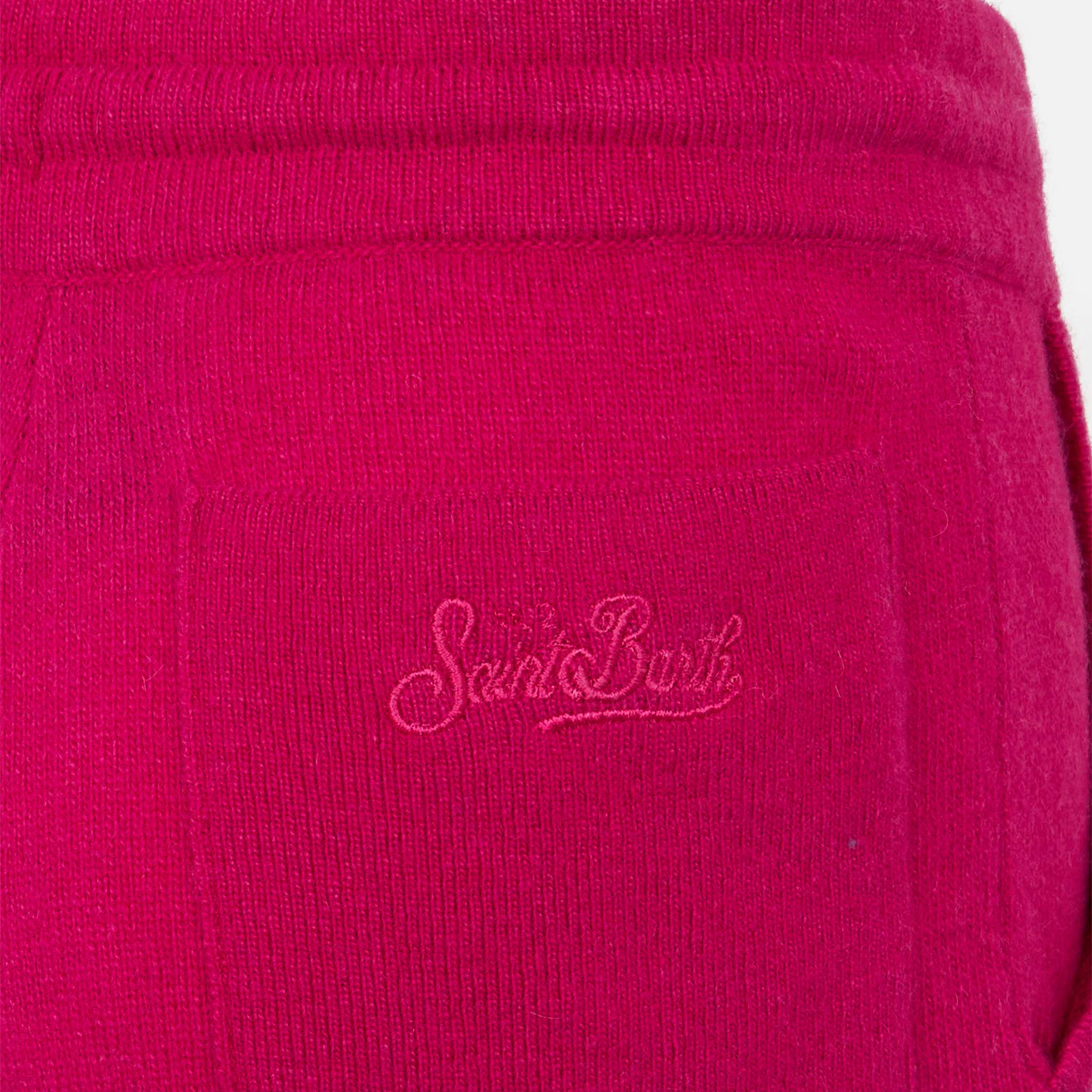 Pantaloni jogger in maglia fucsia da bambina - Image 3
