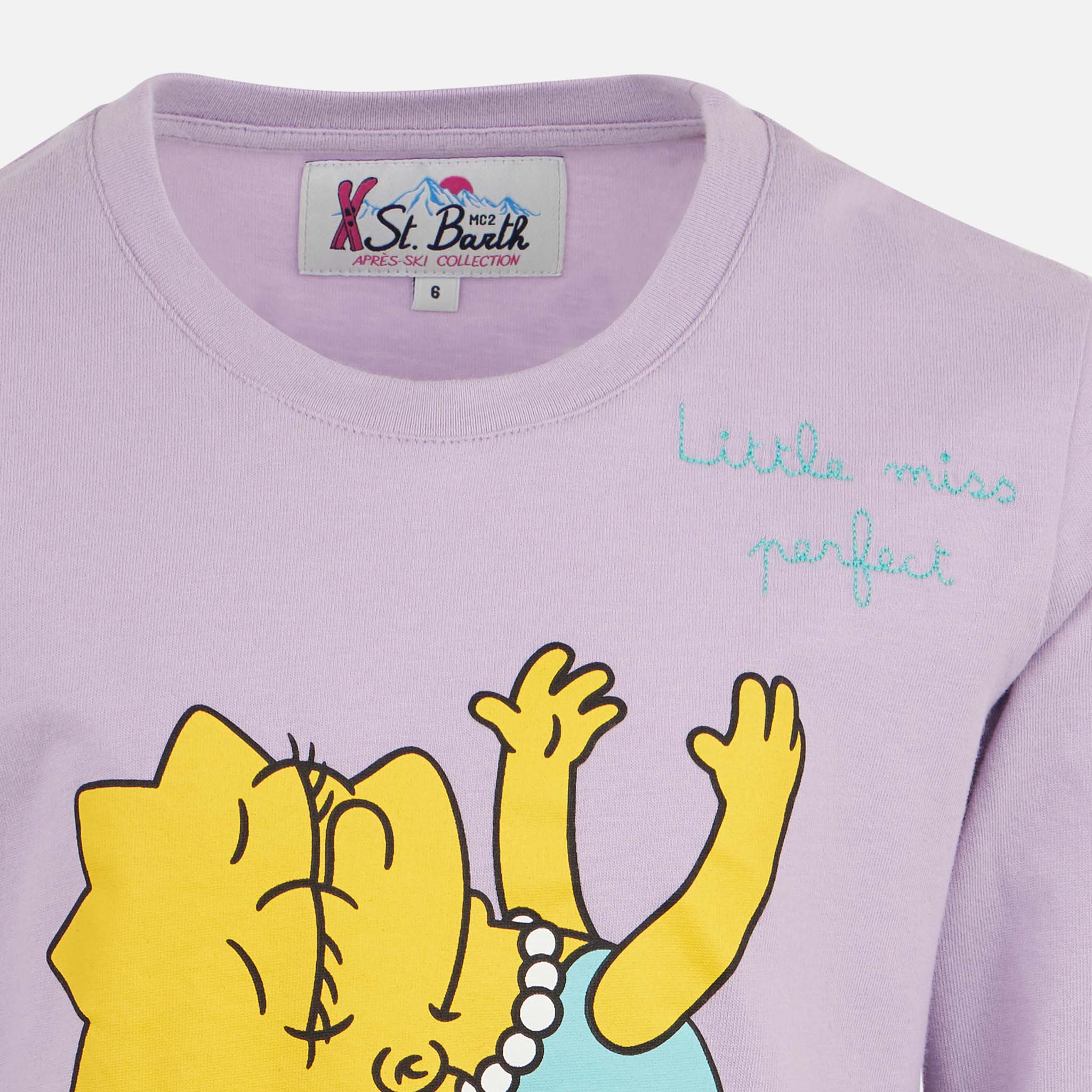 T-shirt da bambina in cotone pesante con stampa Lisa Simpson | EDIZIONE SPECIALE SIMPSON - Image 3