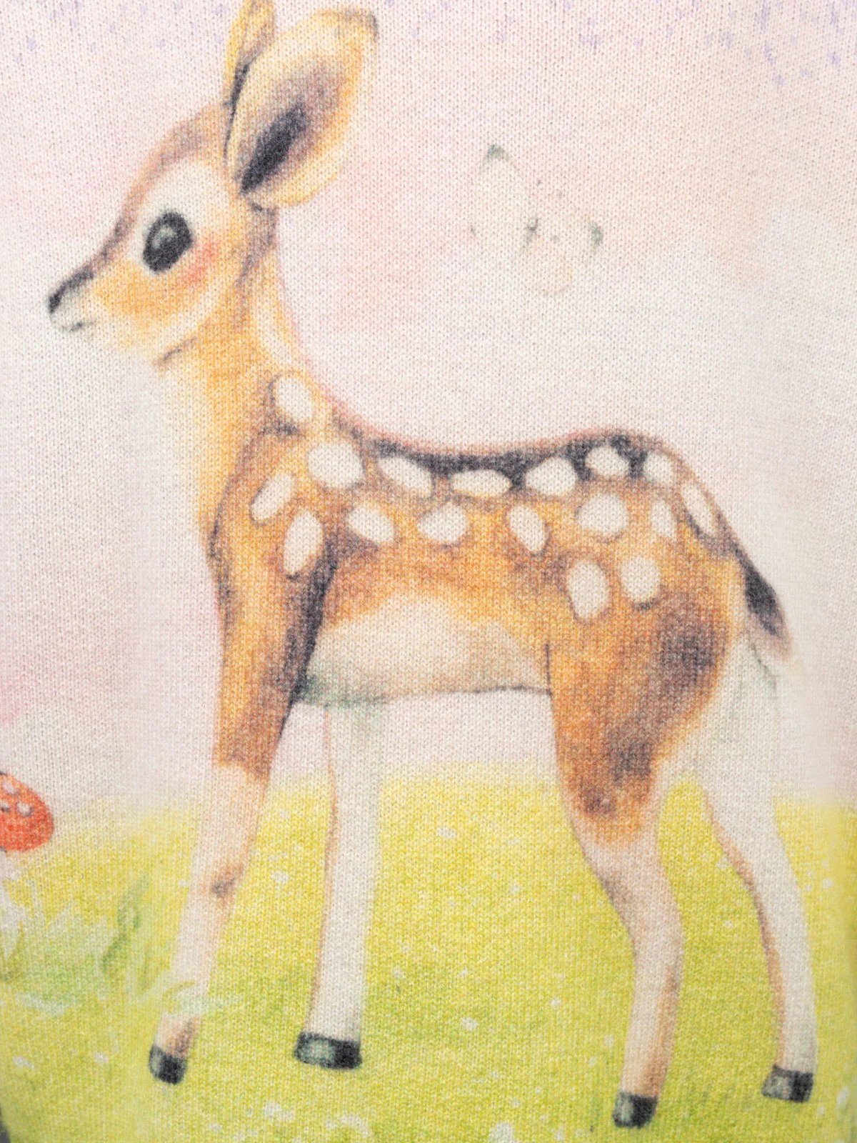 Maglione girocollo lilla da bambina Princess con stampa cerbiatto - Image 3