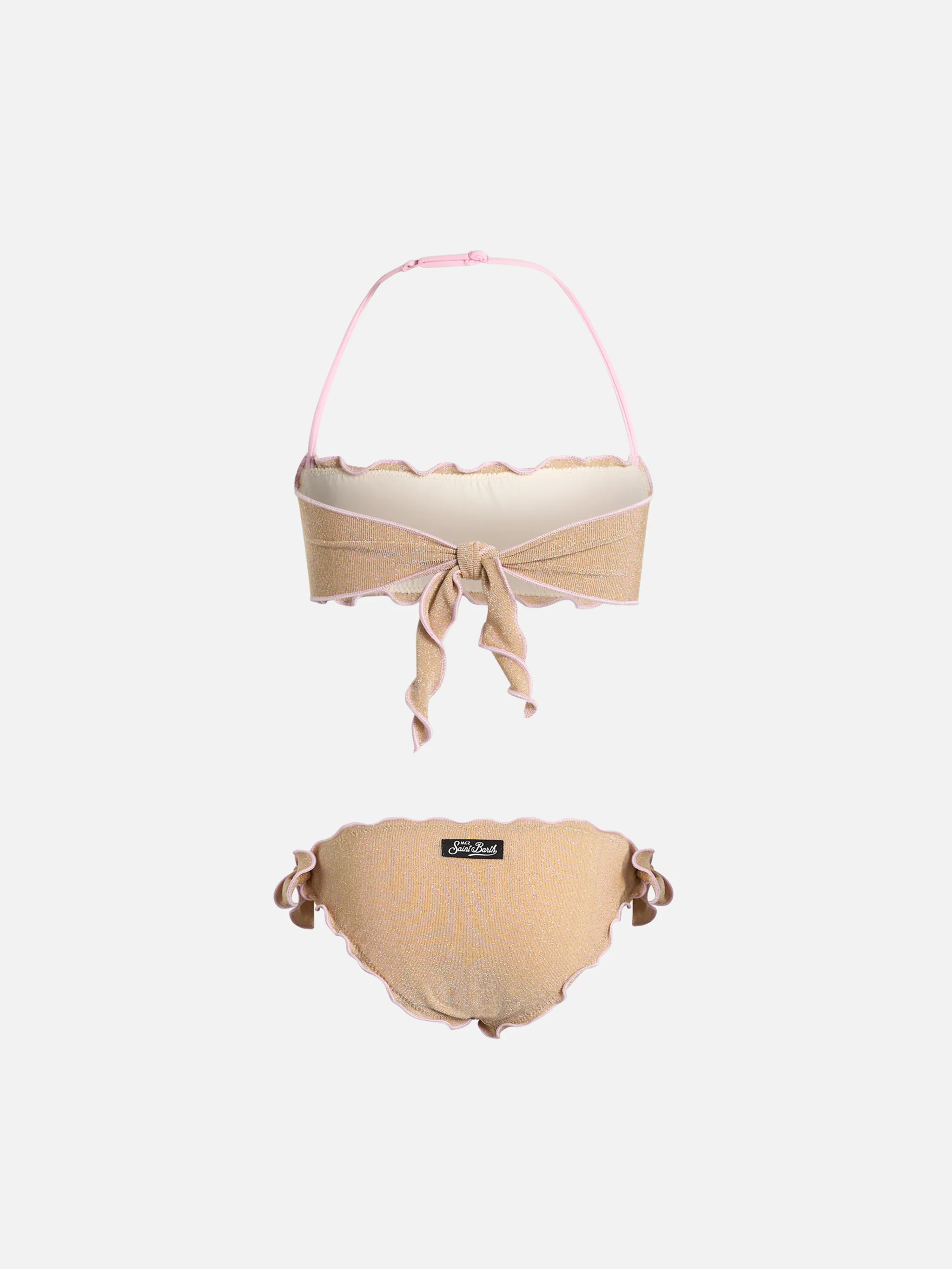 Bikini classico a fascia da bambina Emy in lurex - Image 2