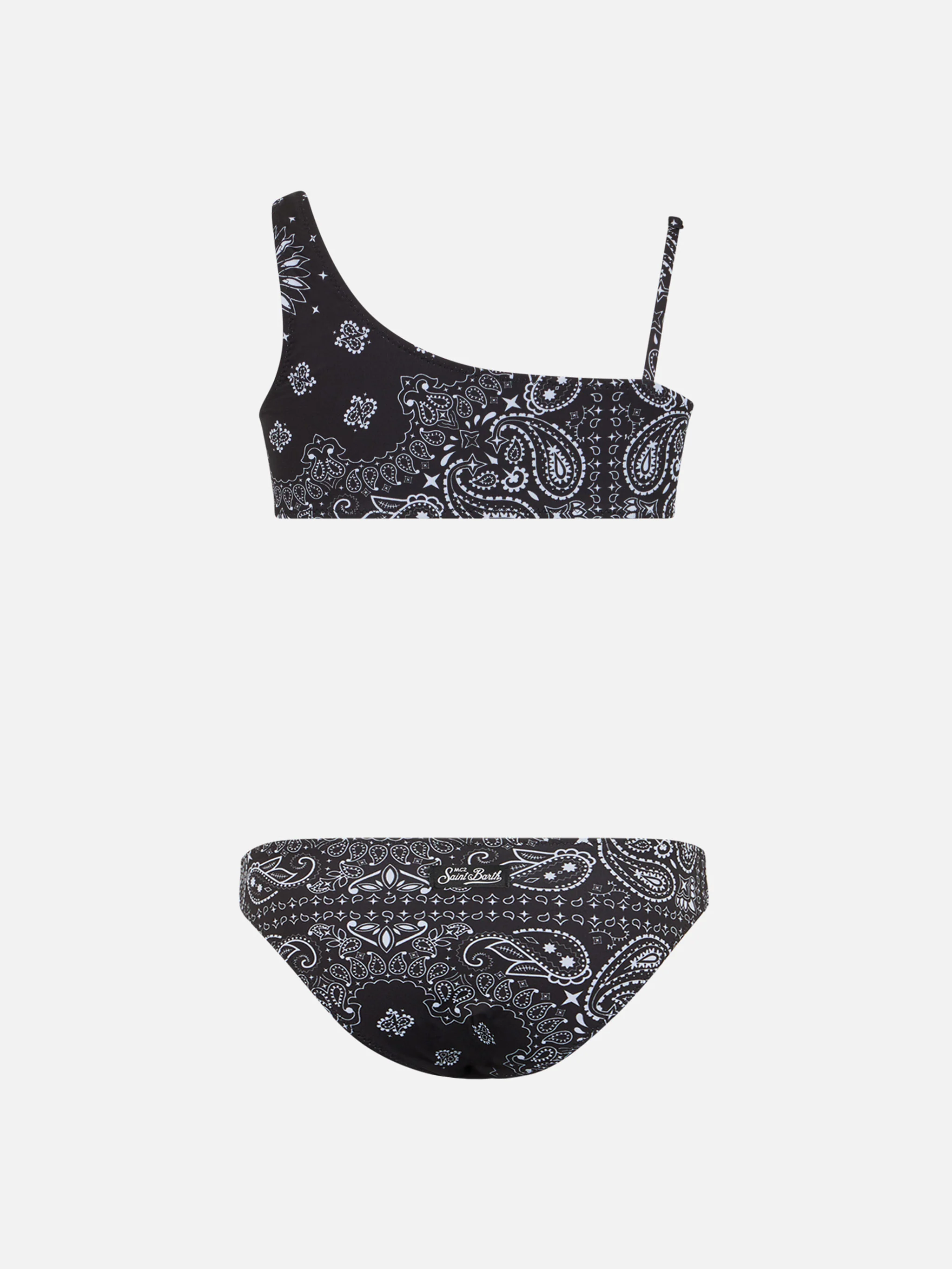 Bikini monospalla Vivy da bambina con stampa bandana - Image 2