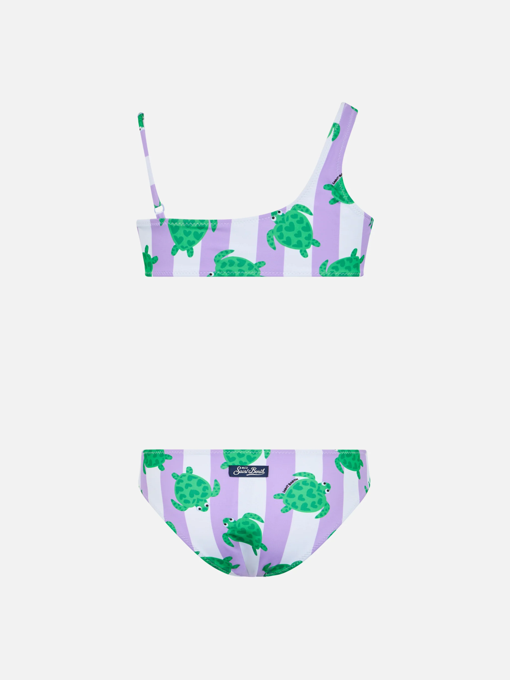 Bikini monospalla da bambina Vivy con stampa tartaruga - Image 2