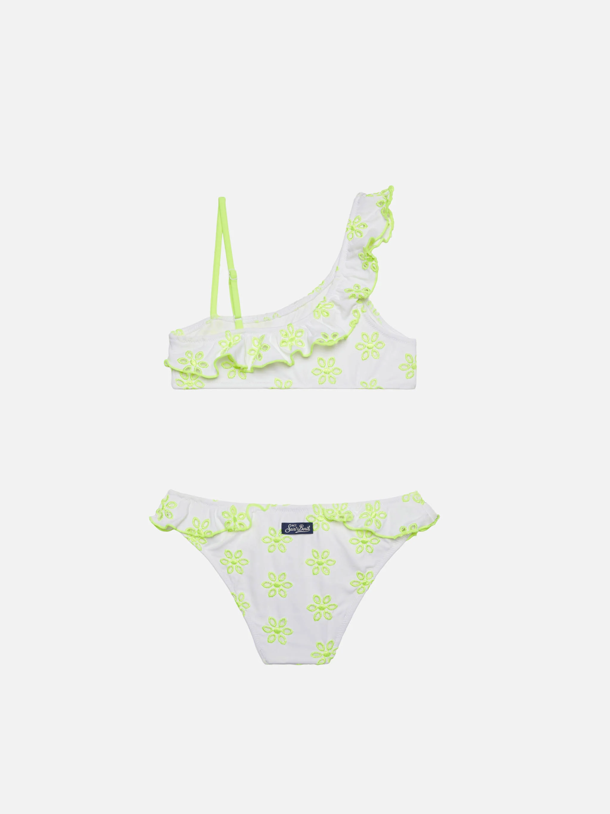 Bikini da bambina monospalla con volant - Image 2