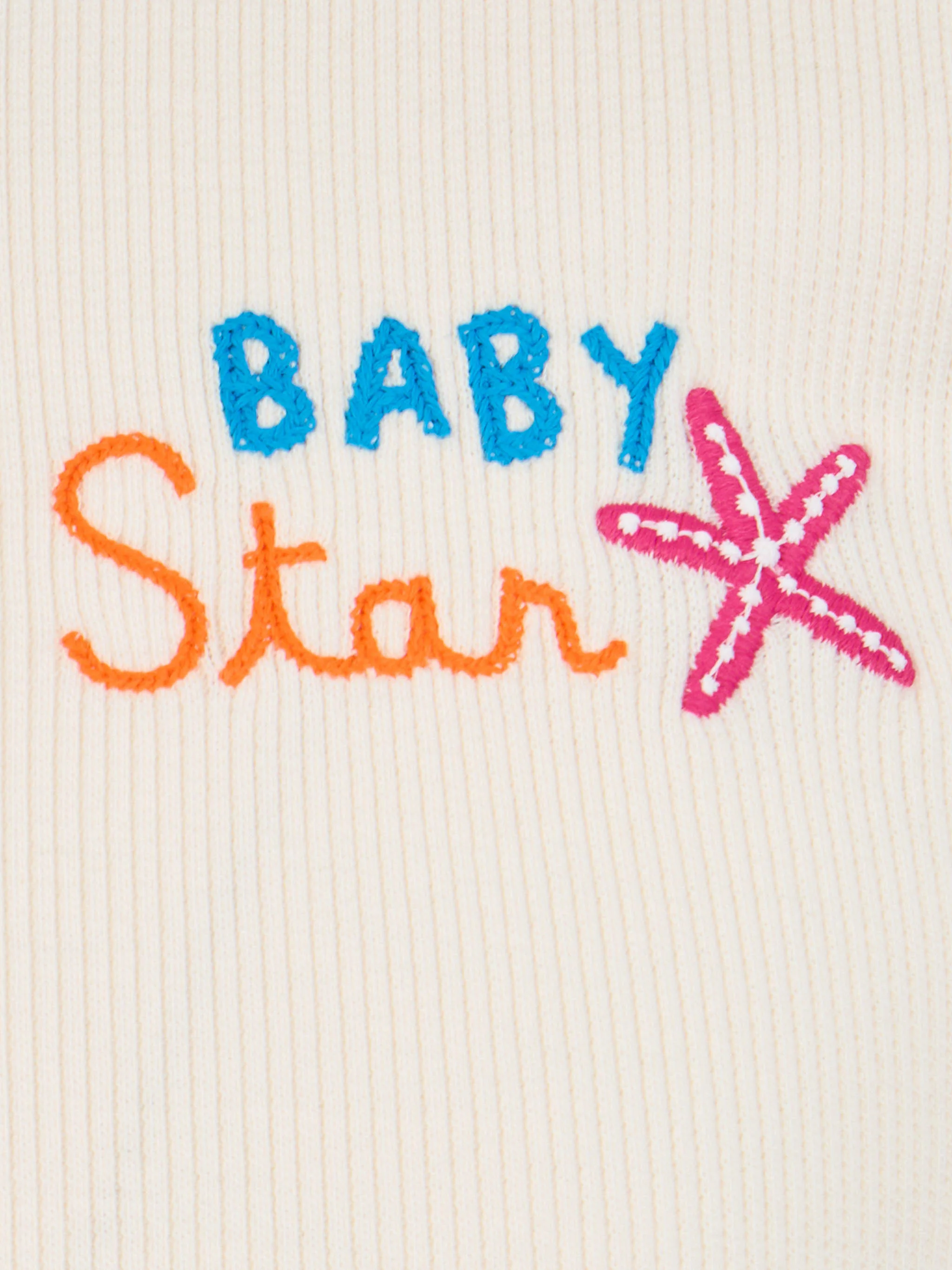 T-shirt da bambina a costine Serena Jr con ricamo Baby Star - Image 2