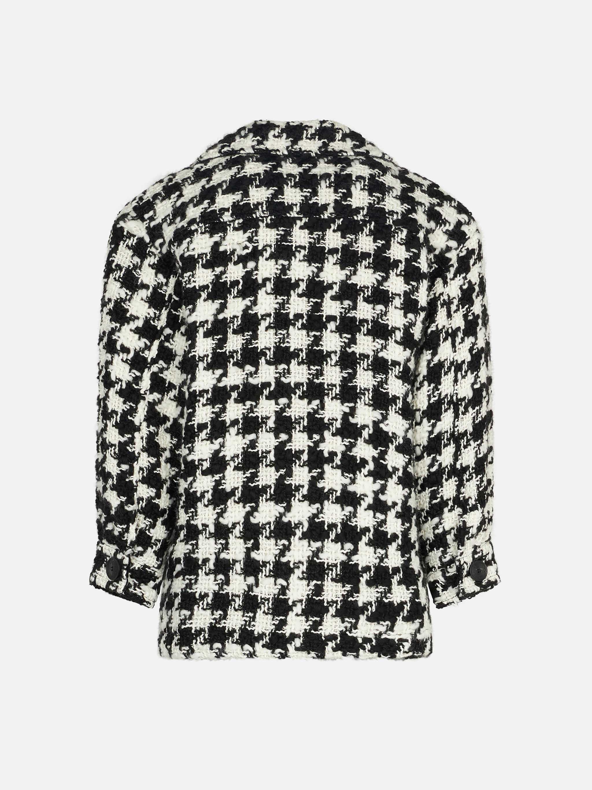 Giacca overshirt da bambina con stampa pied de poule - Image 2