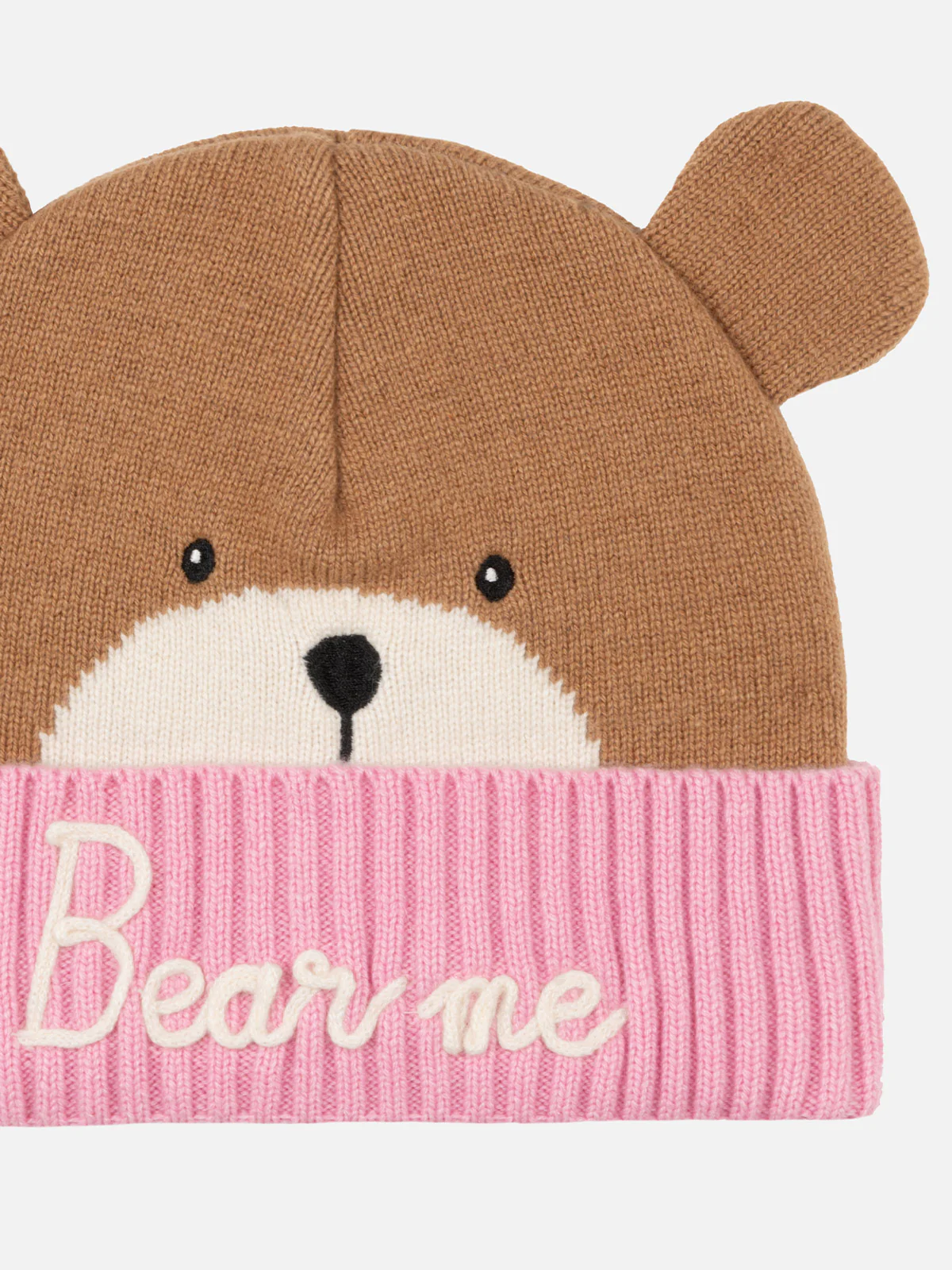 Cappello rosa e marrone Zaya da bambina a forma di orso - Image 3