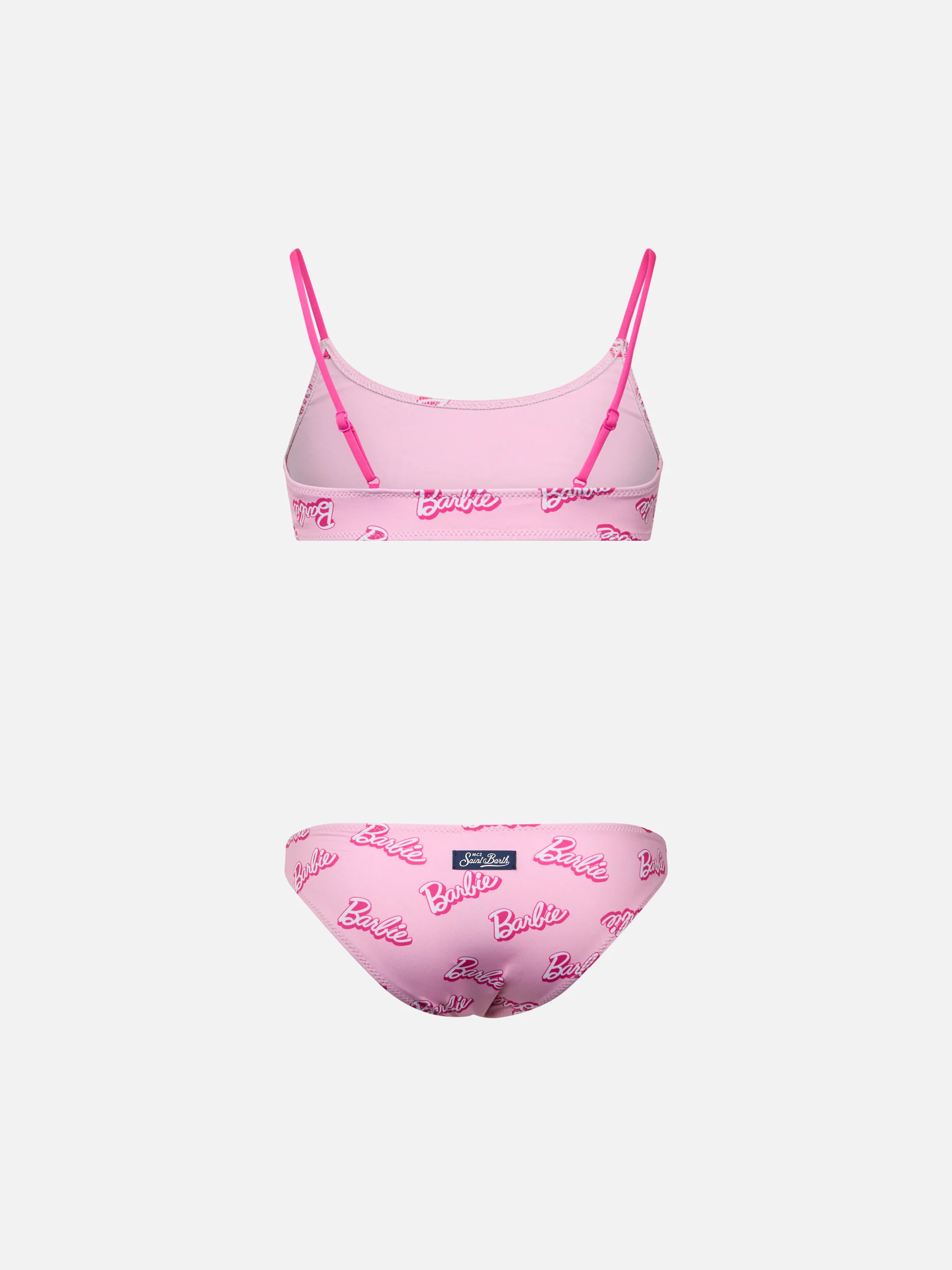 Bikini a bralette rosa da bambina Jaiden con stampa logo Barbie| EDIZIONE SPECIALE BARBIE - Image 2