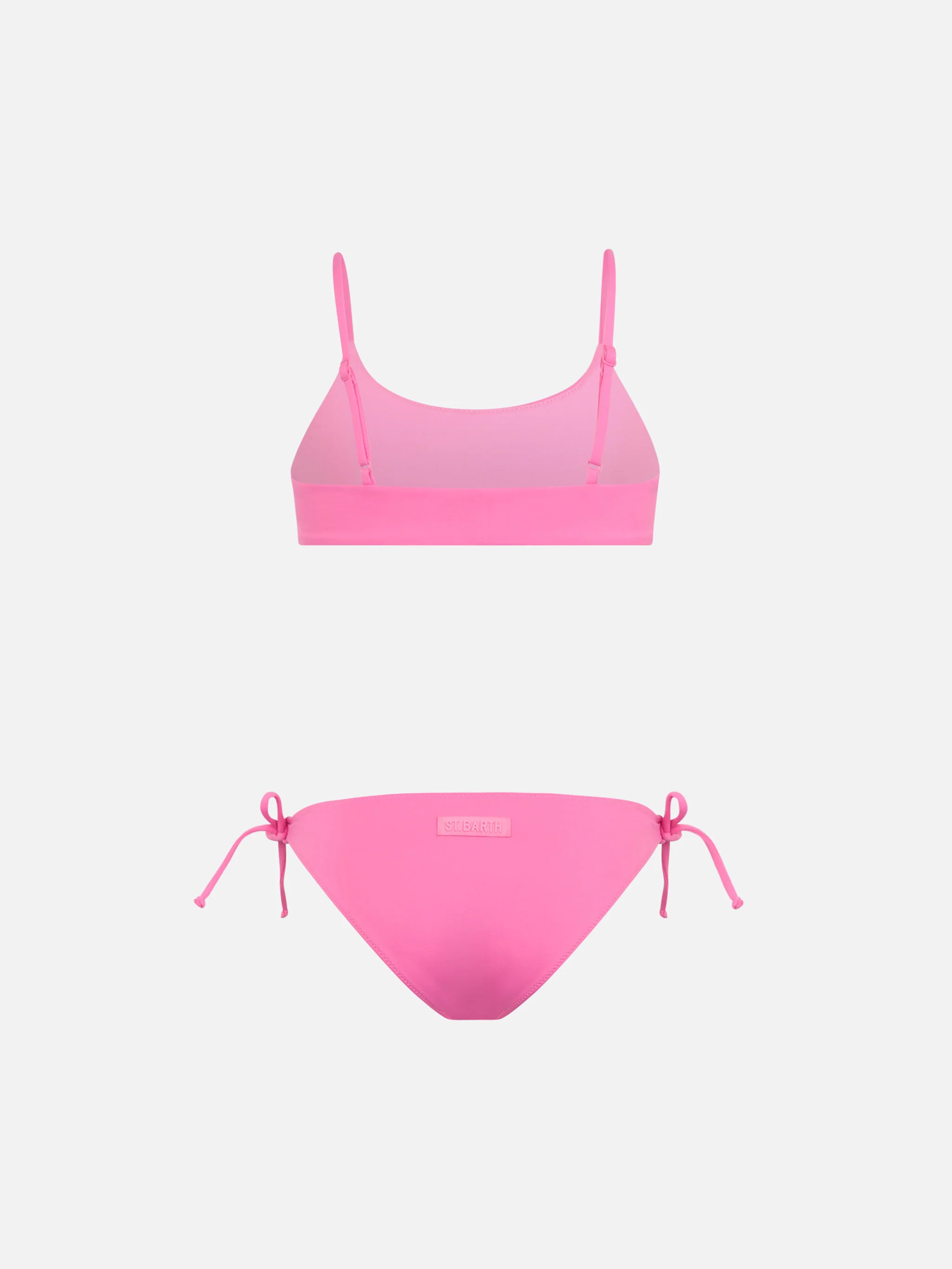 Bikini a bralette rosa da bambina Jaiden con strass - Image 2