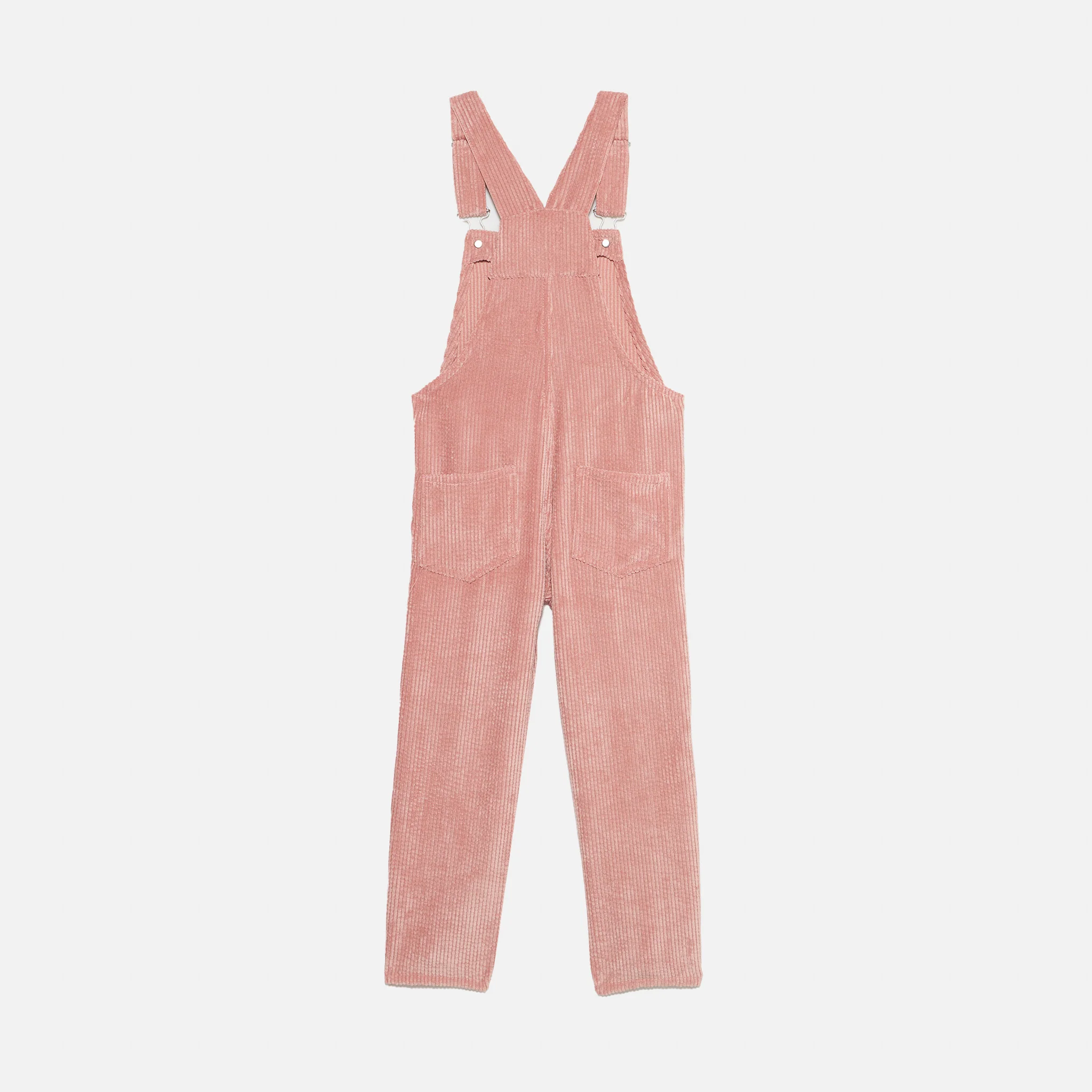 Salopette da bambina in velluto a coste rosa con ricamo St. Barth - Image 2