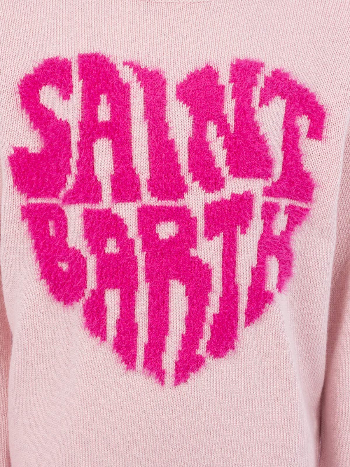 Maglione girocollo rosa da bambina Danya con stampa logo Saint Barth - Image 3