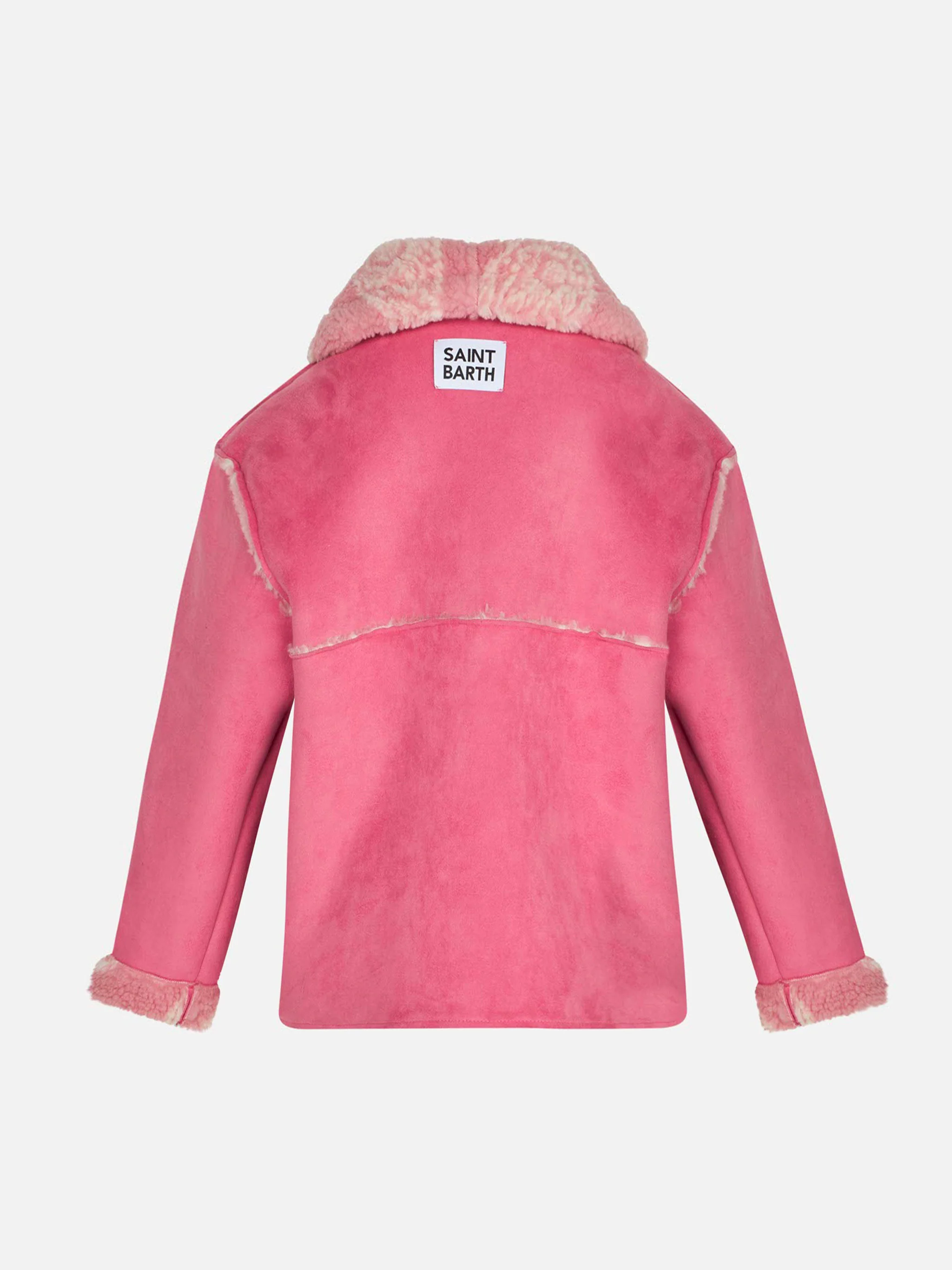 Giubbotto da bambina in shearling con stampa paisley - Image 2