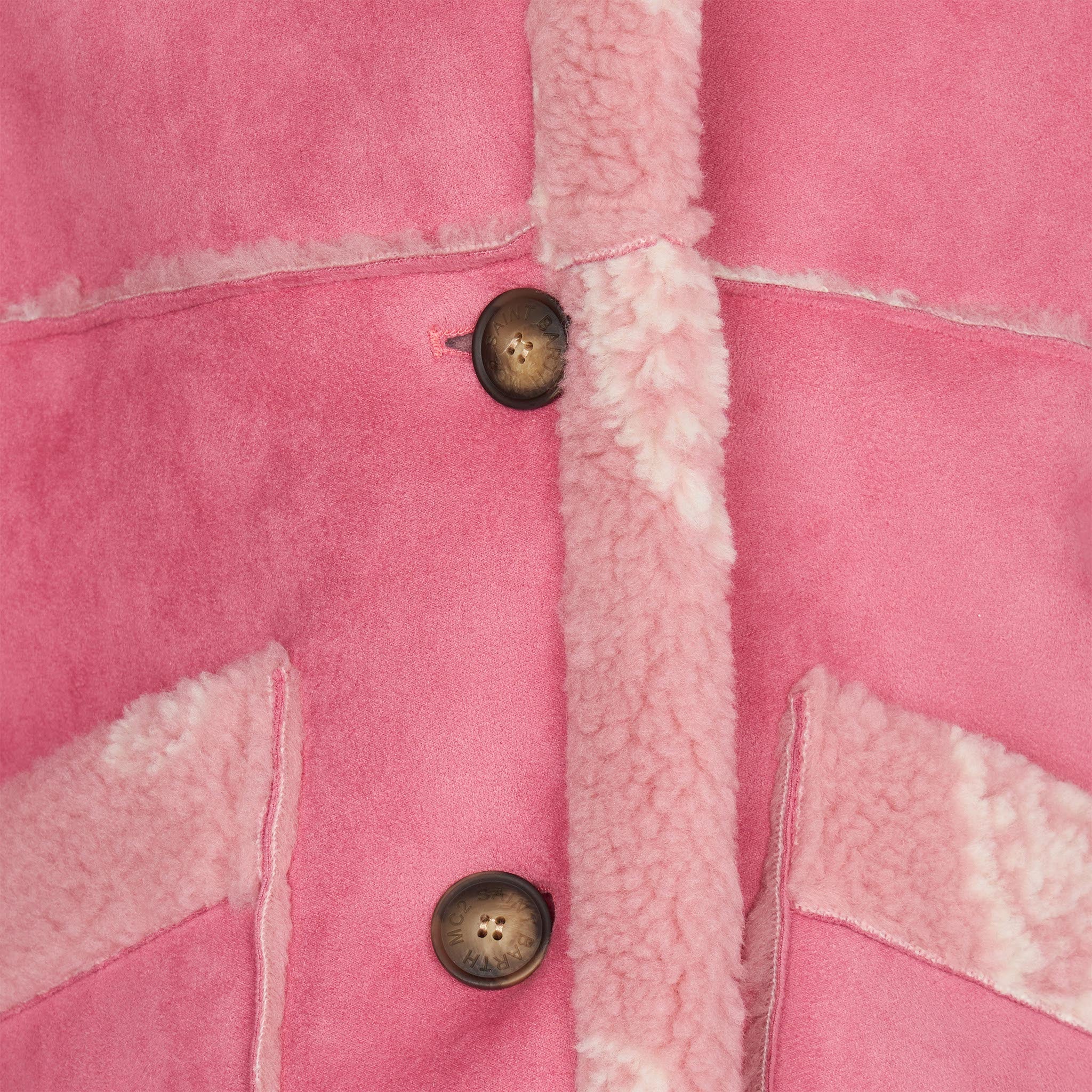 Giubbotto da bambina in shearling con stampa paisley - Image 3