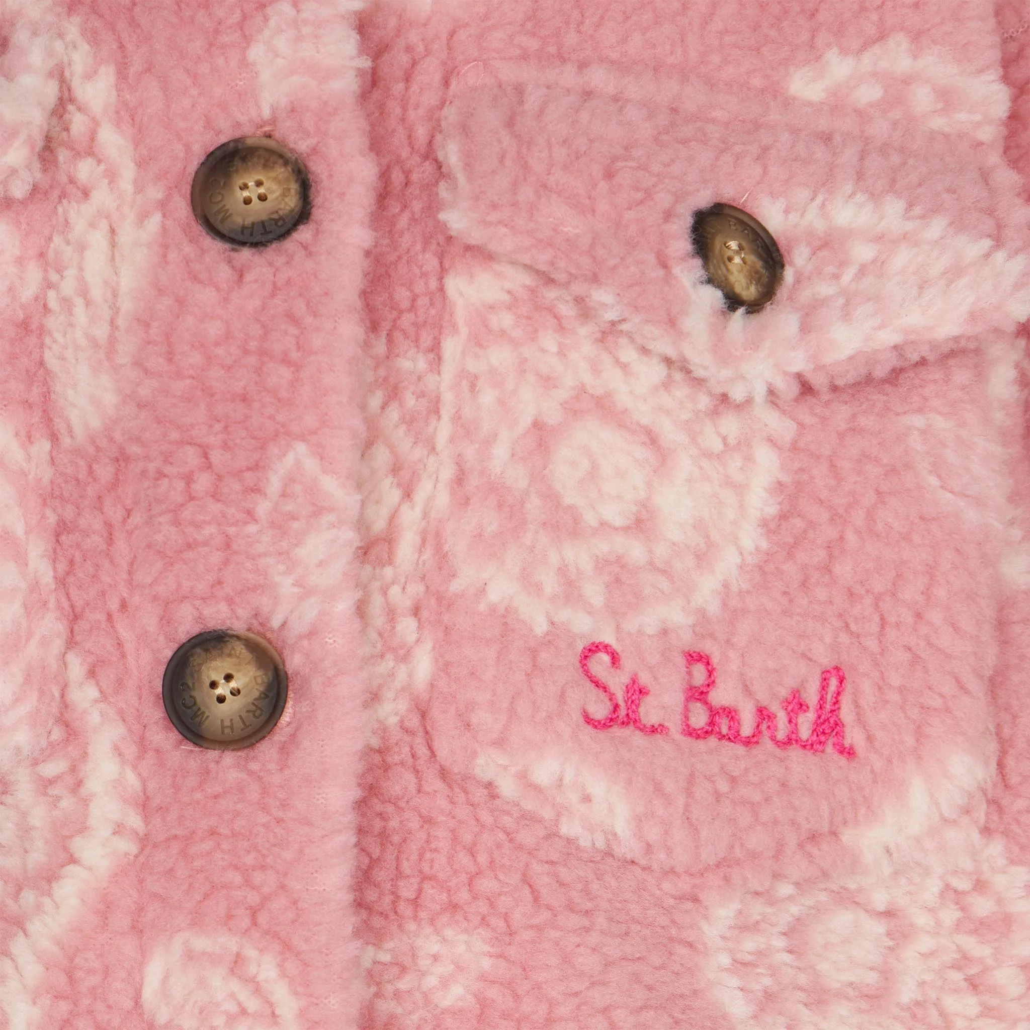 Sovracamicia da bambina in sherpa con stampa paisley - Image 3