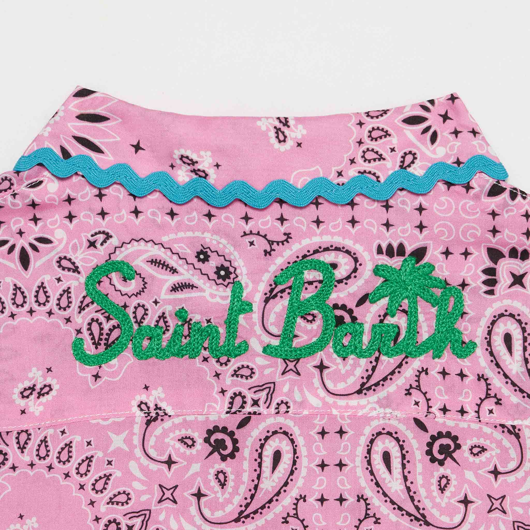 Abito da bambina chemisier con stampa bandana - Image 3