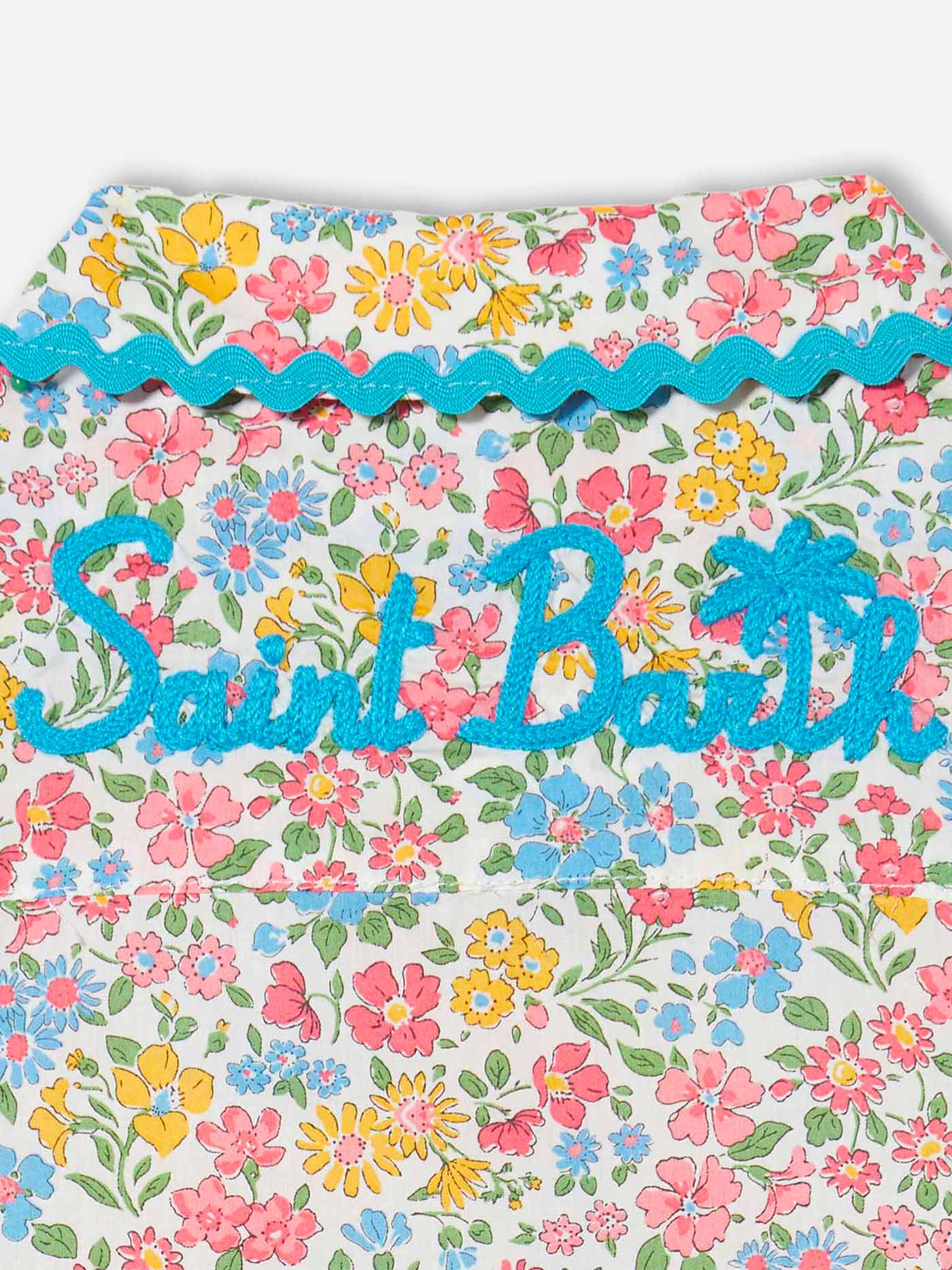 Abito chemisier da bambina con stampa fiori - Image 3