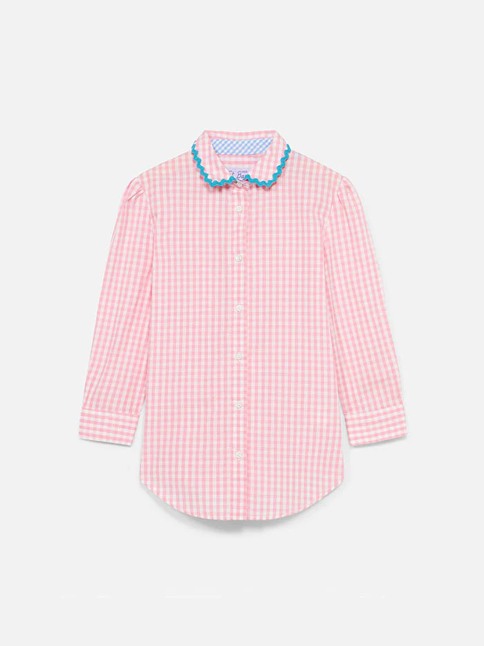 Camicia da bambina con stampa vichy - Image 2