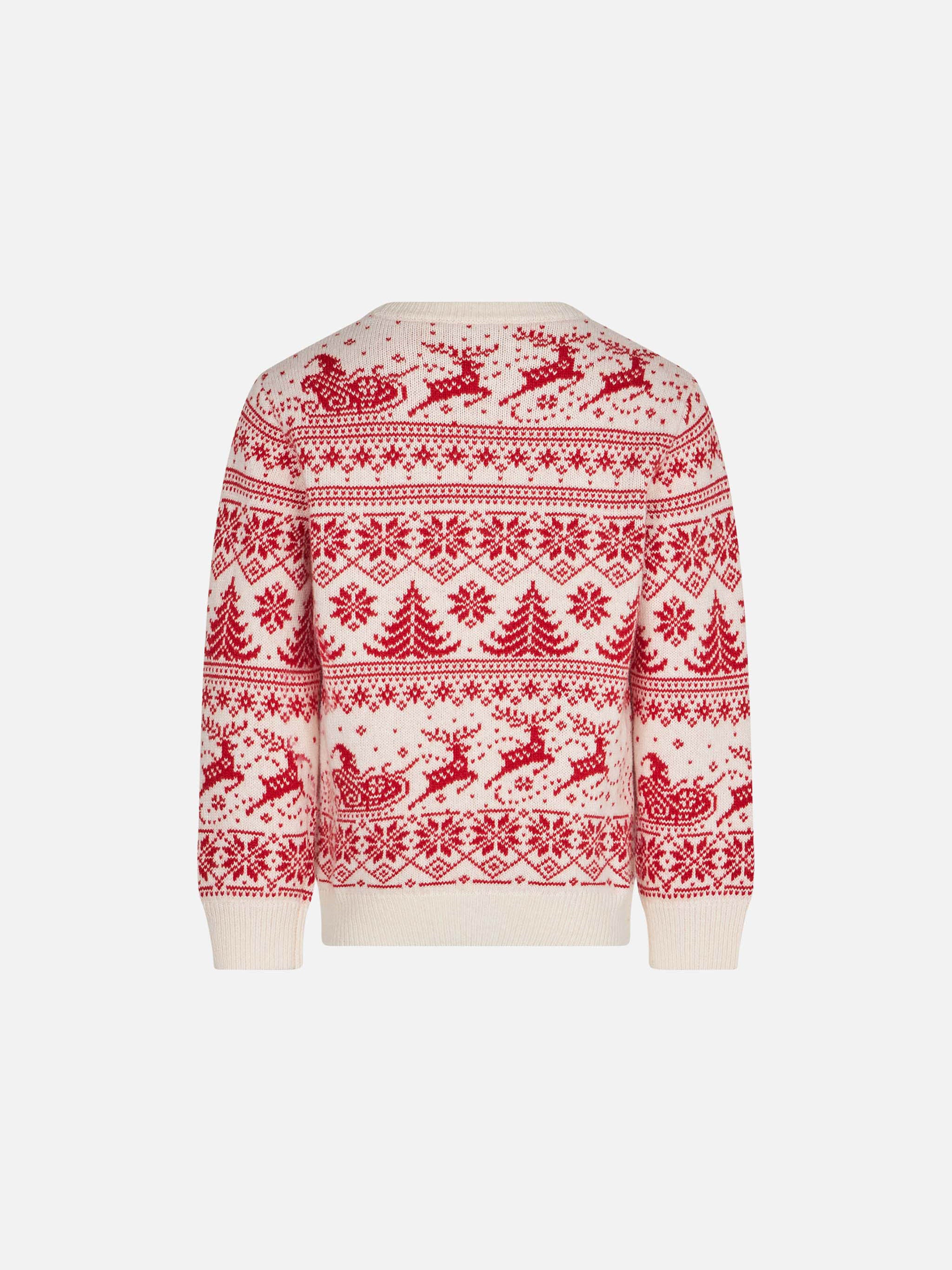 Maglione da bambina con stampa jacquard I believe in Santa - Image 2