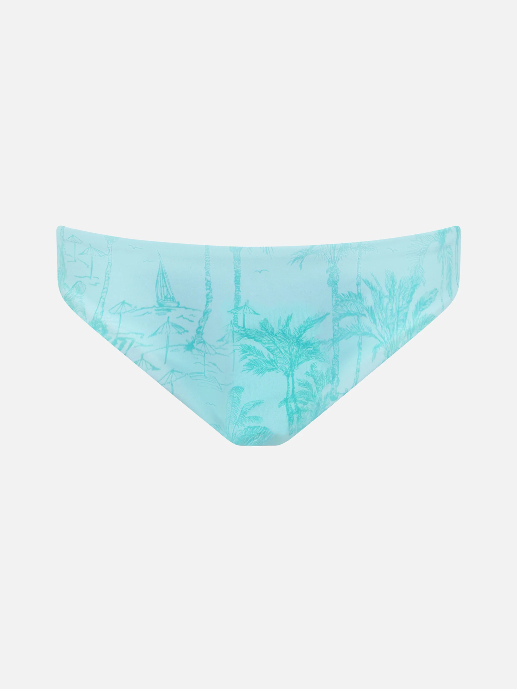 Slip da bagno da bambina con fiocco e stampa toile de jouy - Image 2