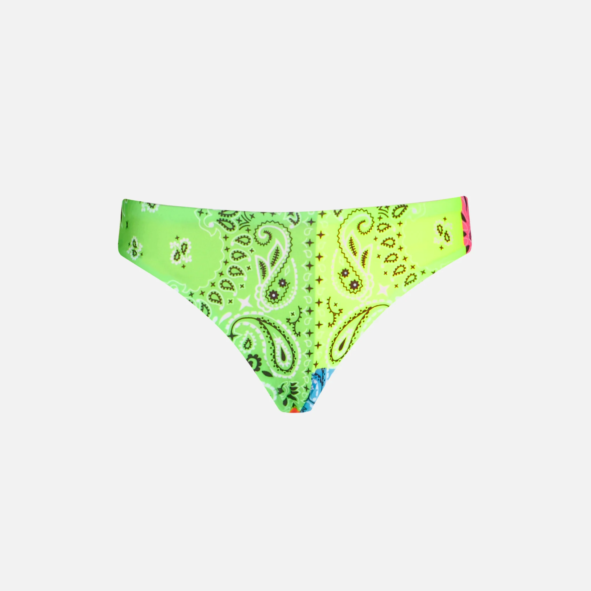 Slip da bagno da bambina con stampa bandana fluo - Image 2