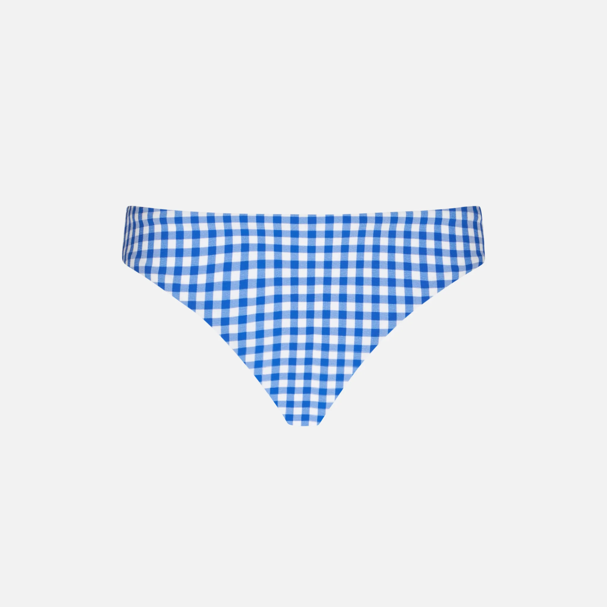 Slip da bagno da bambina con stampa vichy bianca e bluette - Image 2