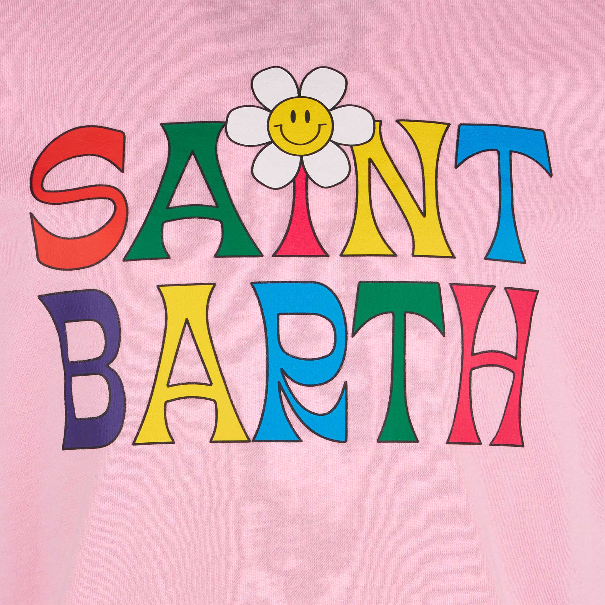 T-shirt da bambina con logo Saint Barth e margherita - Image 2