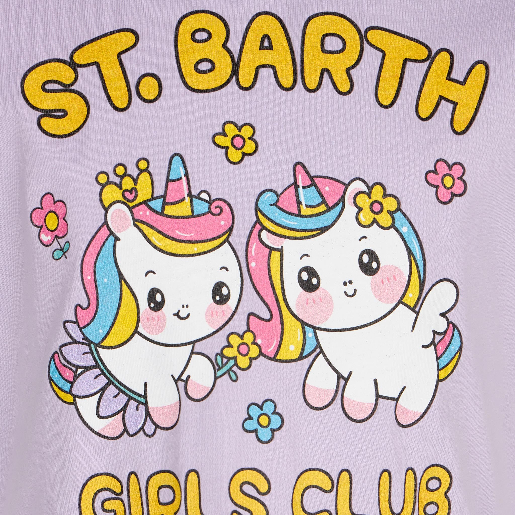 T-shirt da bambina con stampa St. Barth Girls Club e unicorni - Image 2
