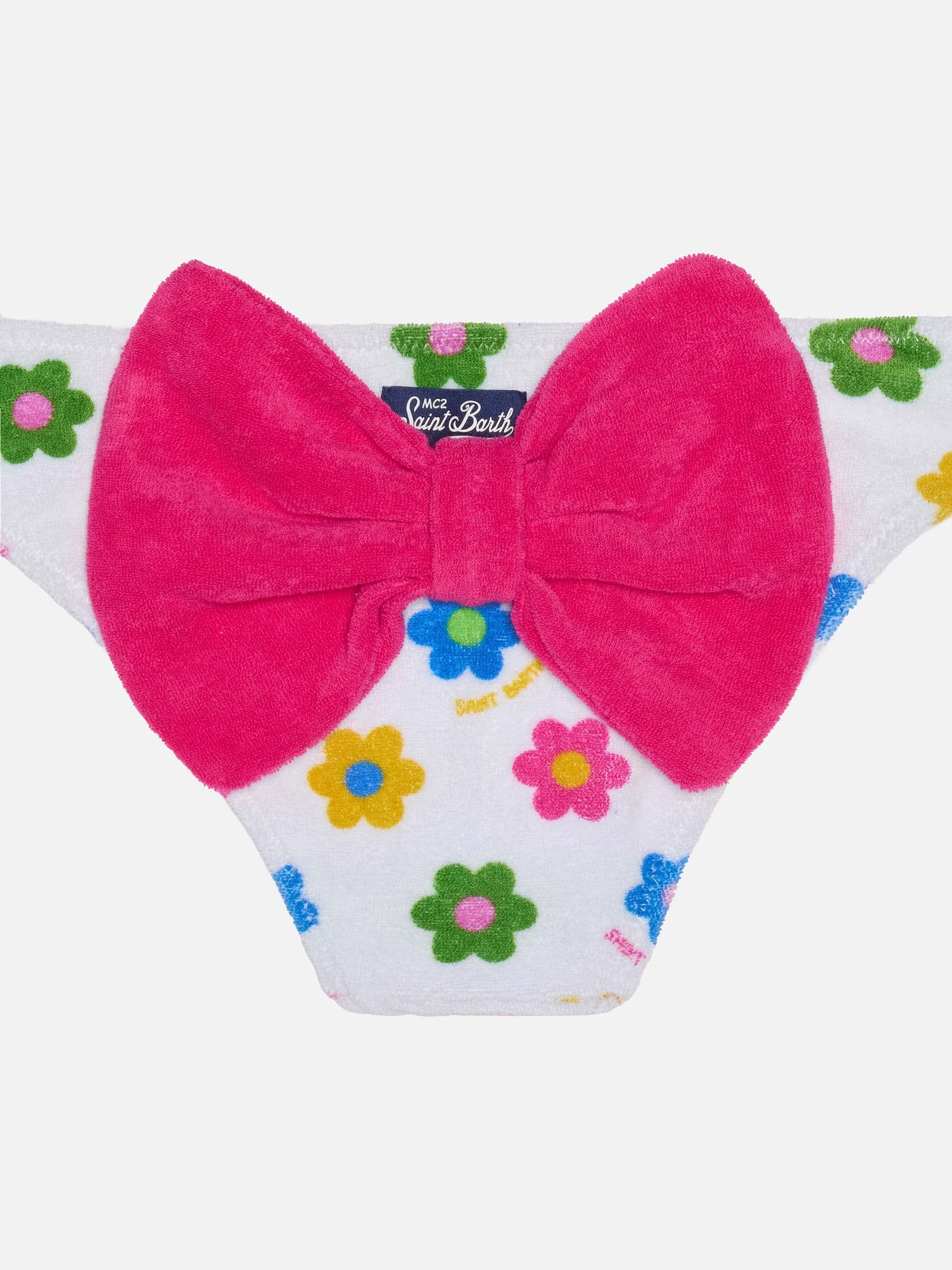 Slip da bagno da bambina in spugna con stampa margherite - Image 3