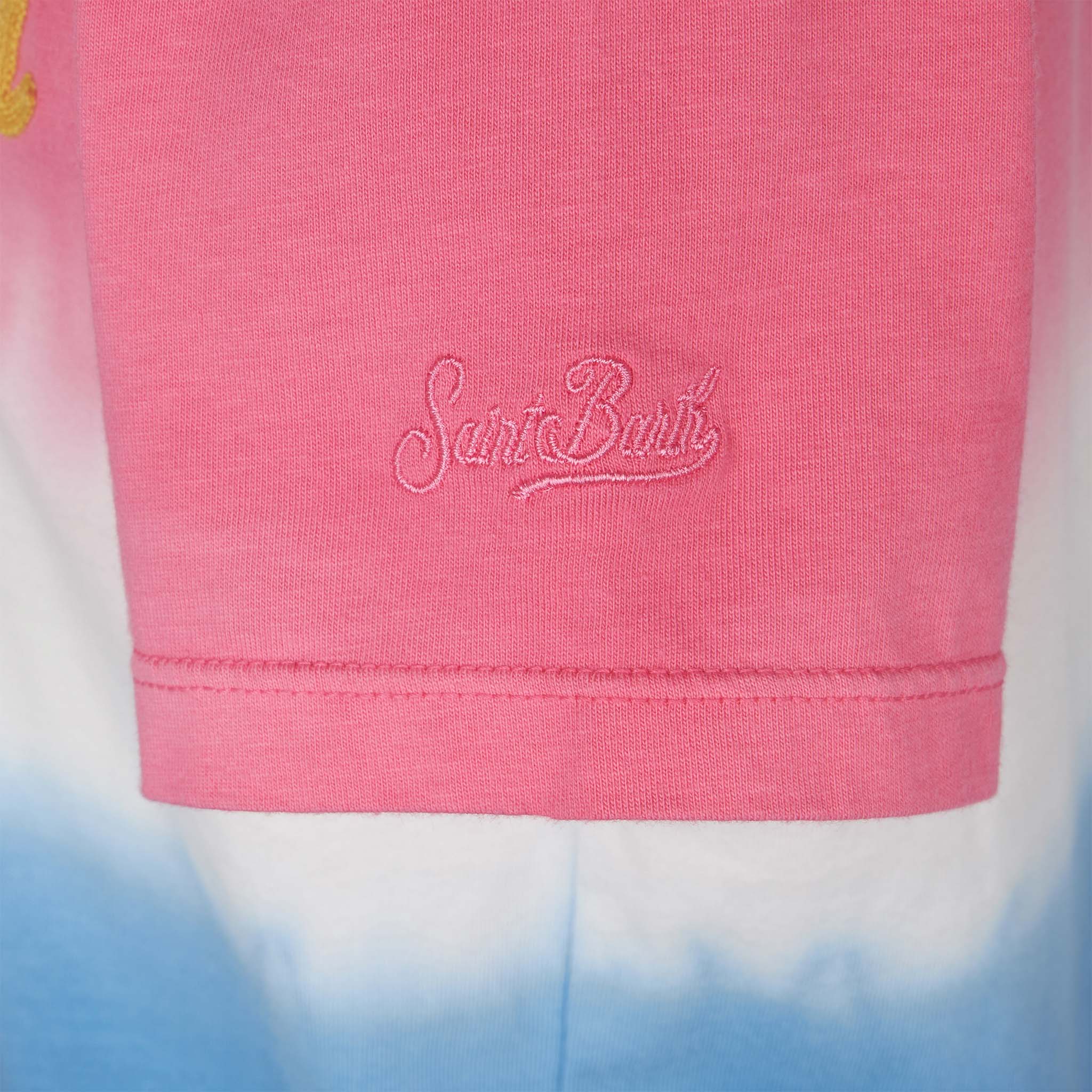 T-shirt tie dye da bambina con scritta St. Barth - Image 2