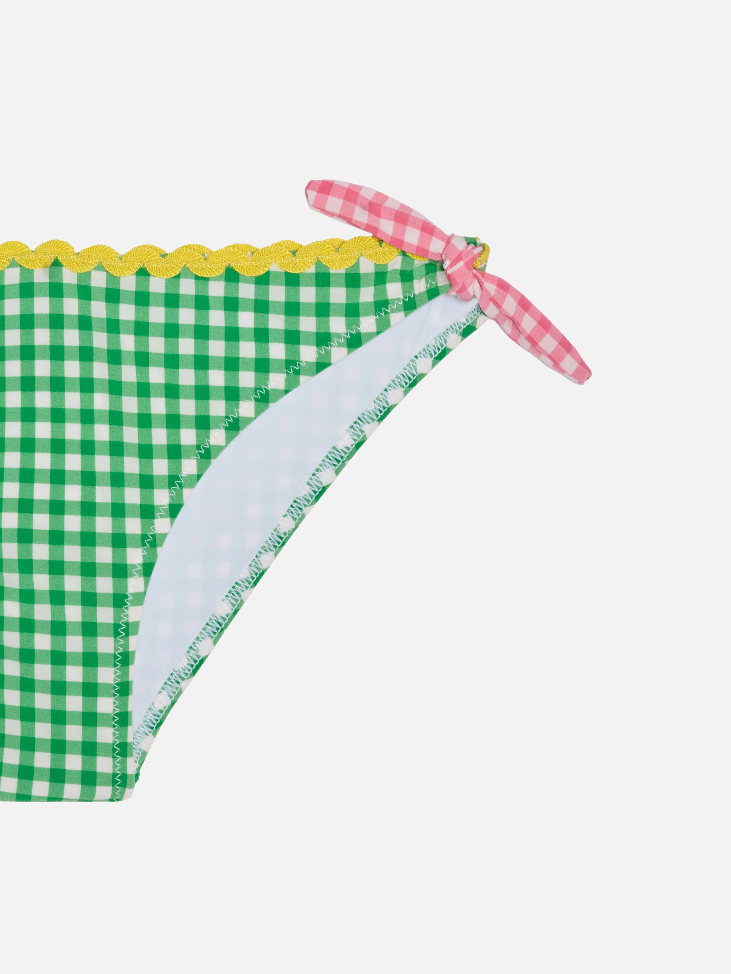 Bikini top da bambina con stampa vichy - Image 3