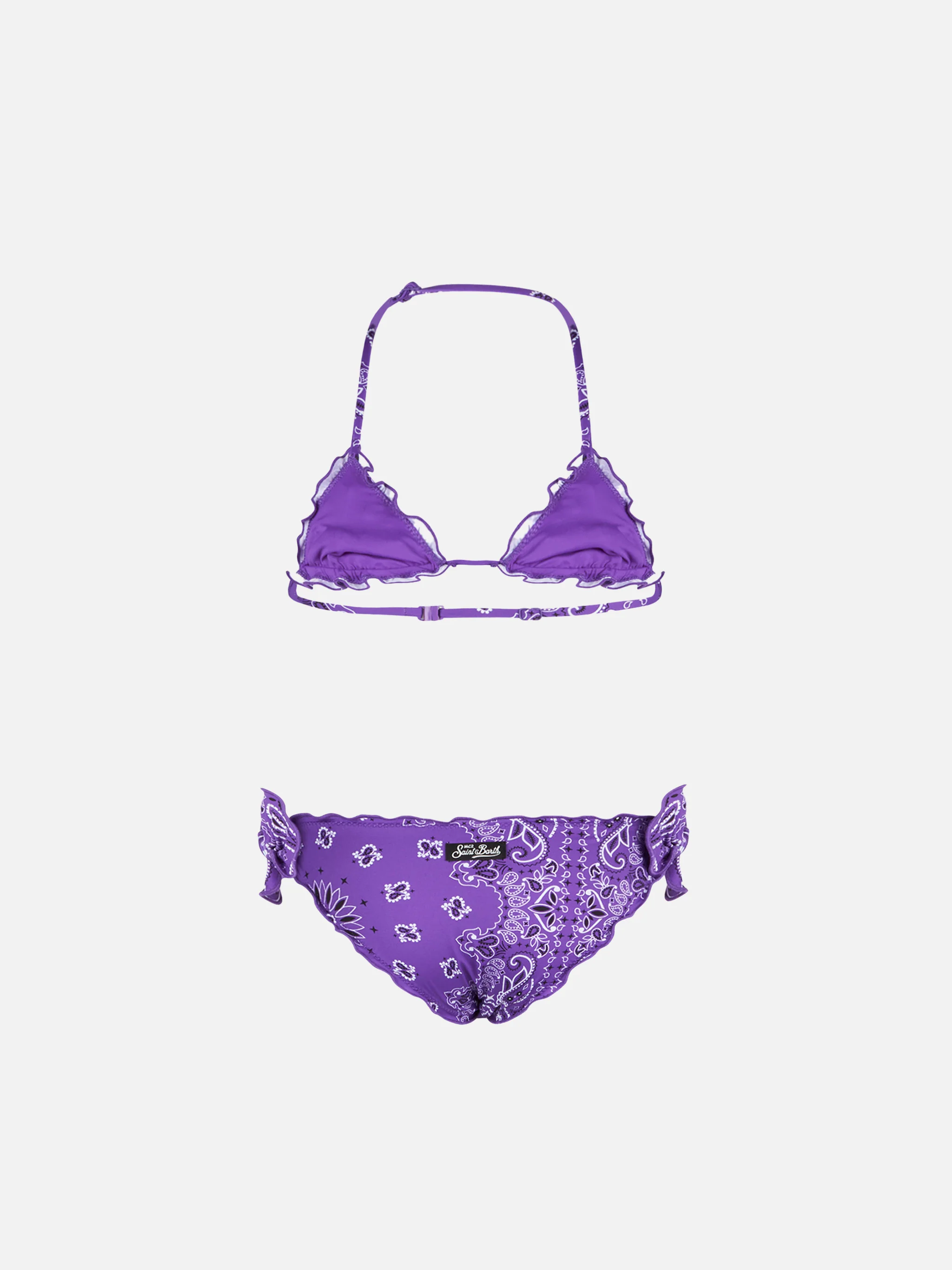 Bikini da bambina a triangolo con stampa bandana - Image 2