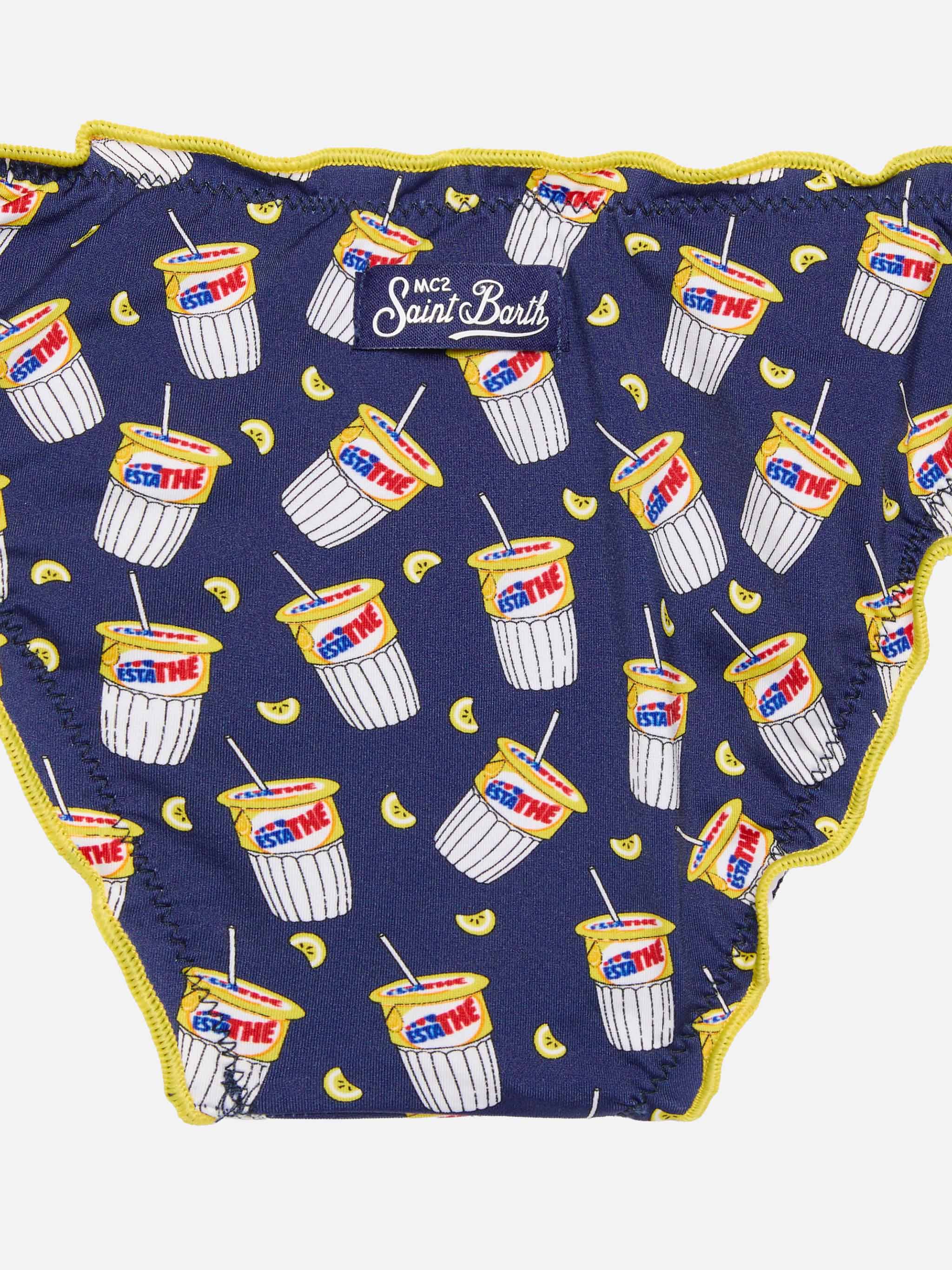 Bikini da bambina a triangolo con stampa Estathé | Edizione speciale Estathé® - Image 3