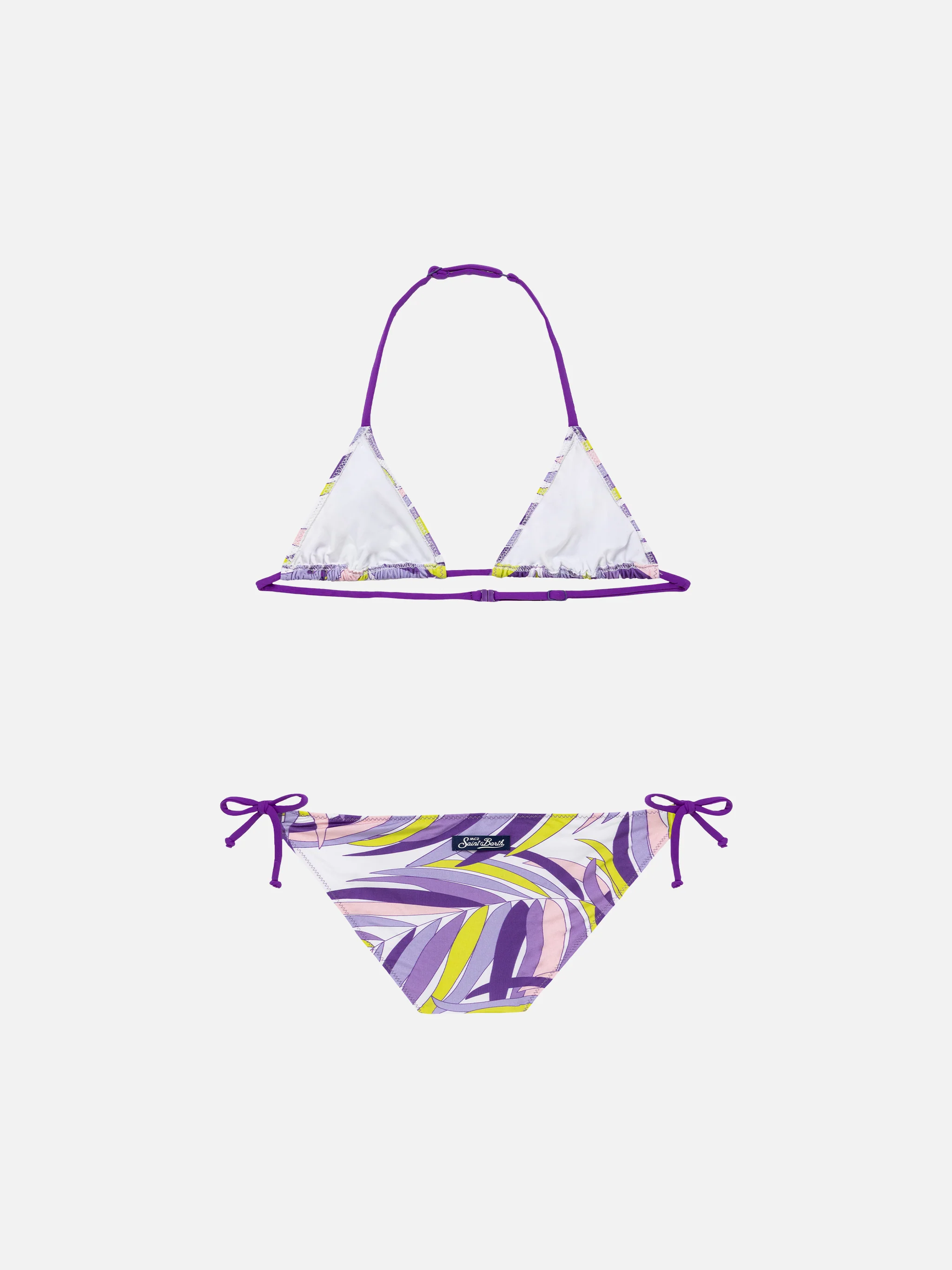 Bikini da bambina a triangolo con foglie di palma - Image 2