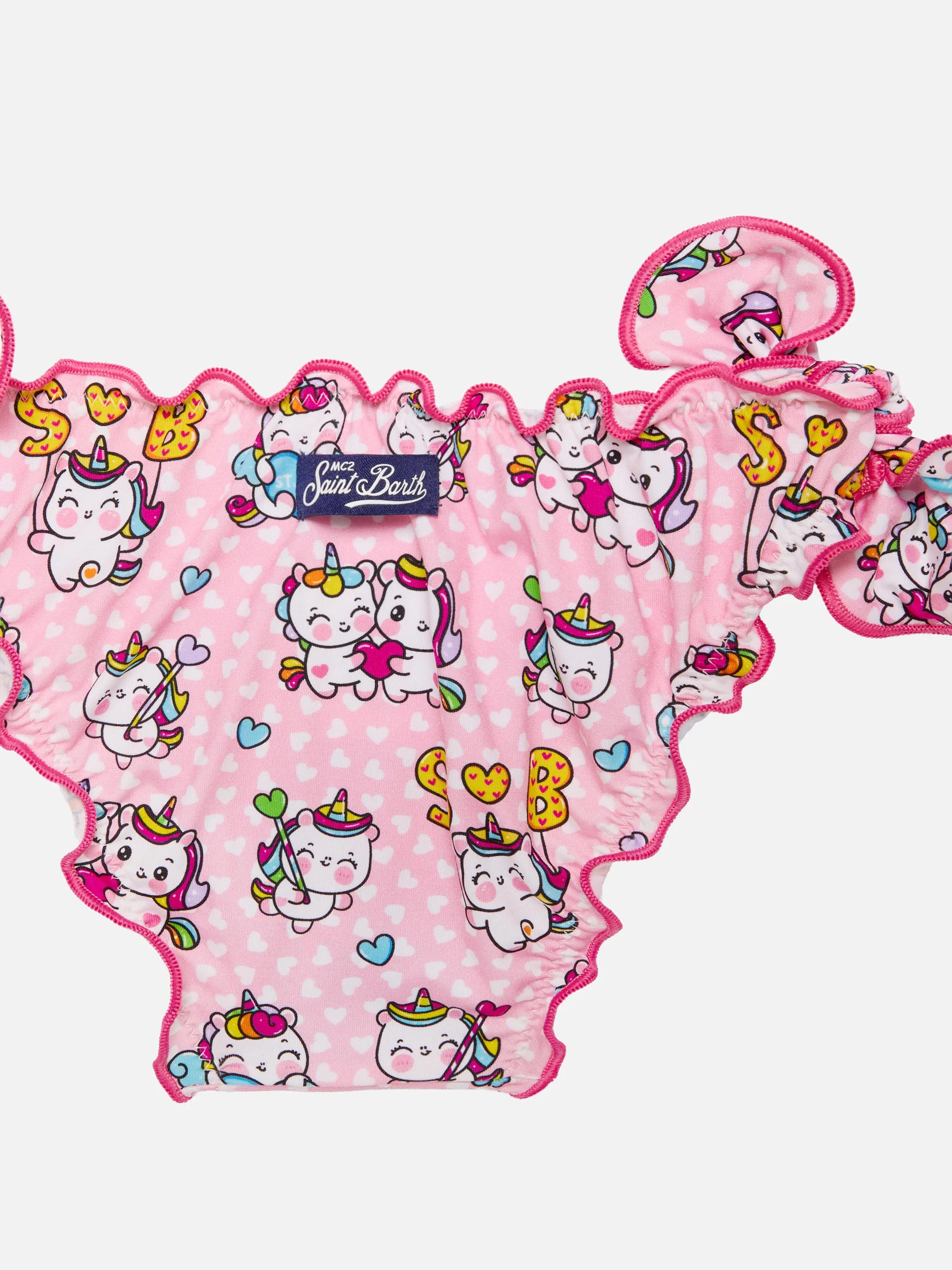 Bikini da bambina a triangolo con stampa unicorno - Image 3