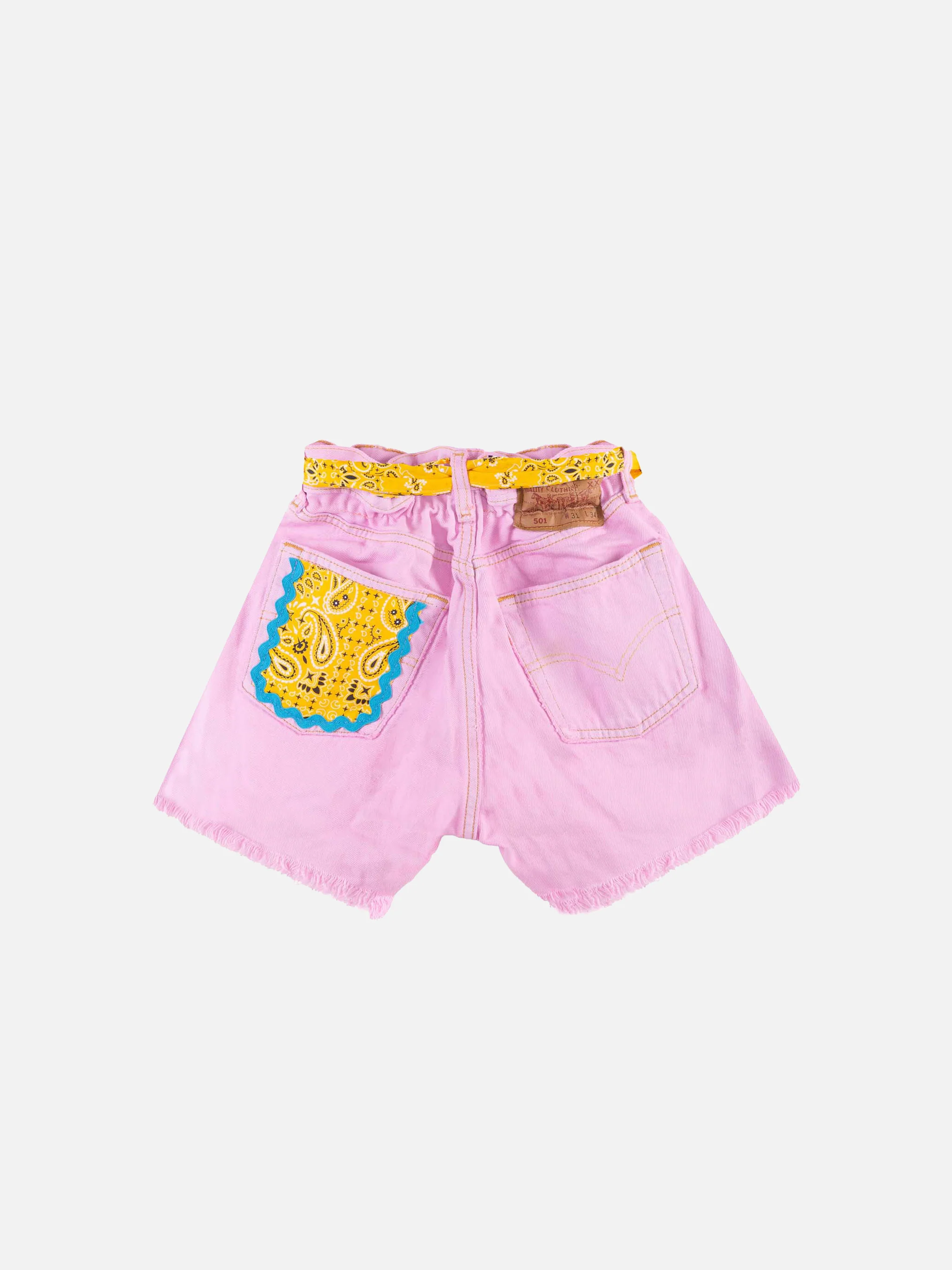 Pantaloncini in denim riciclato da bambina con ricami - Image 2