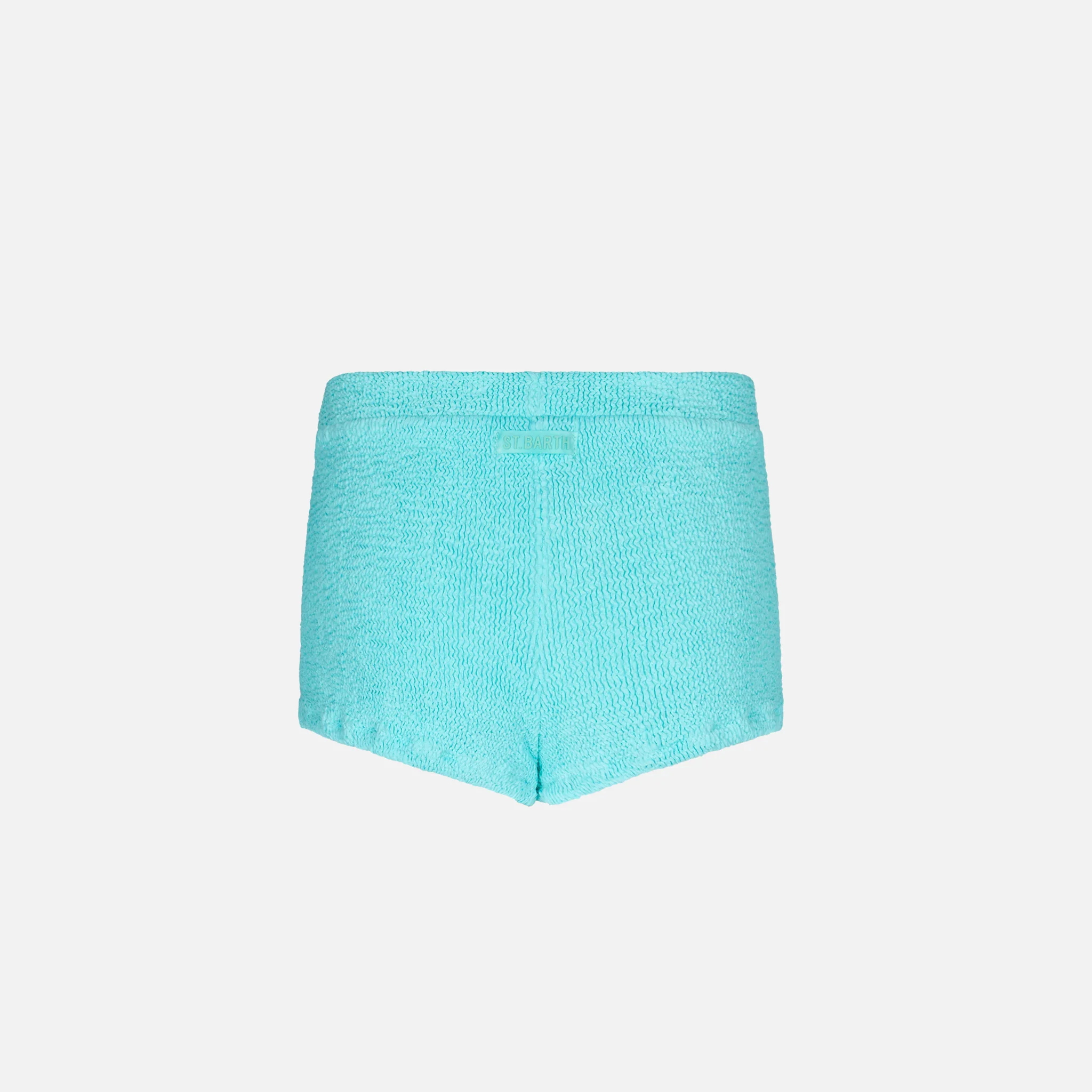 Pantaloncini da bambina verde acqua crinkle - Image 2