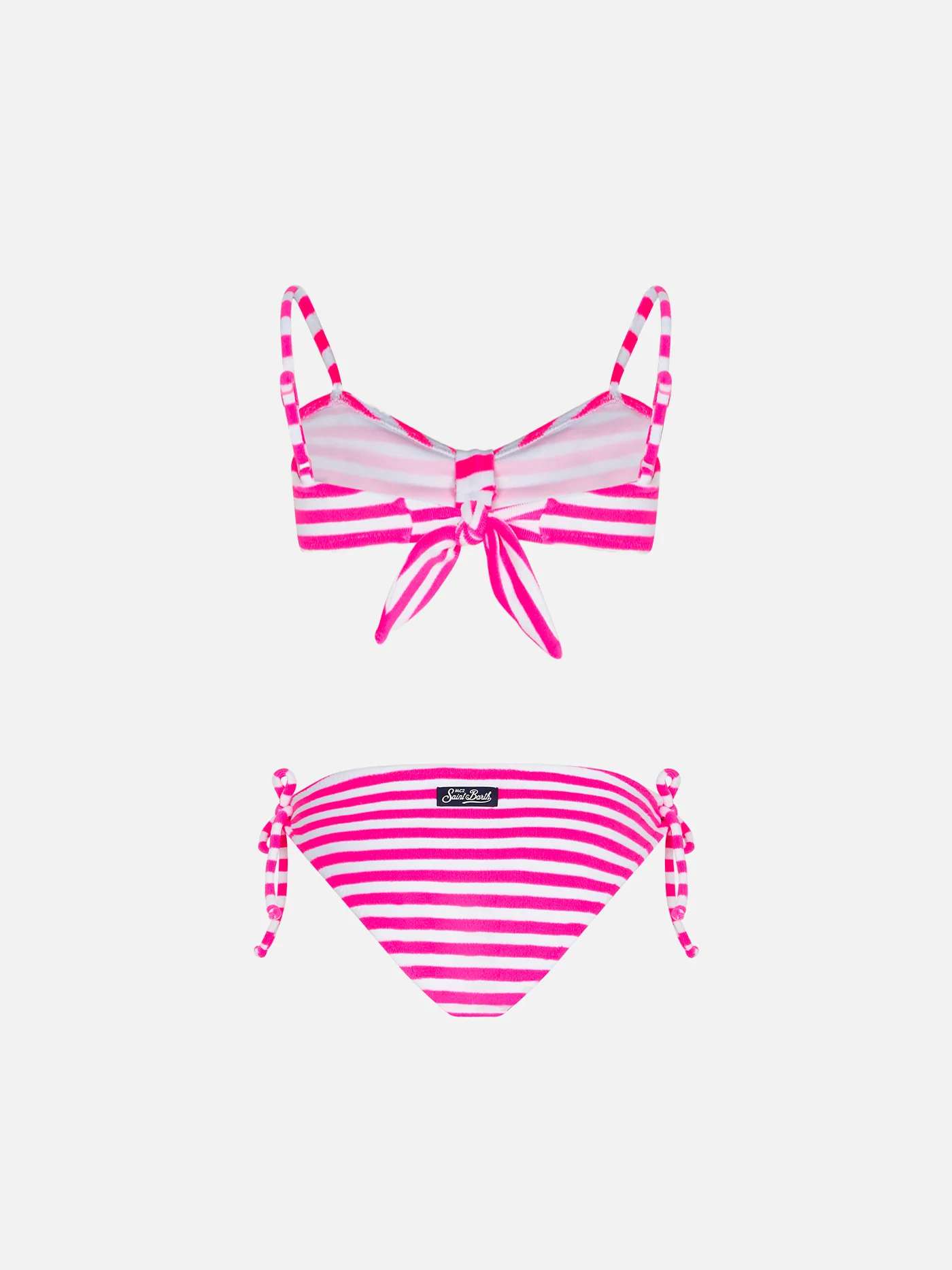 Bikini da bambina a bralette in spugna a righe - Image 2