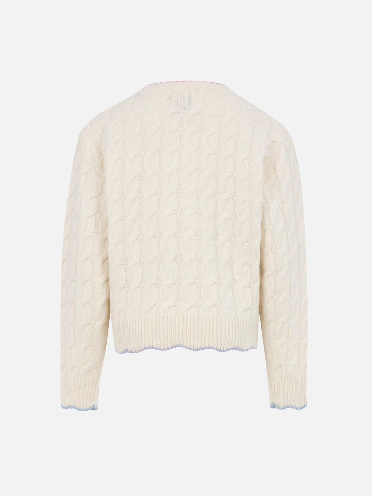 Maglione bianco da bambina tricot Gretta con dettagli a contrasto - Image 2