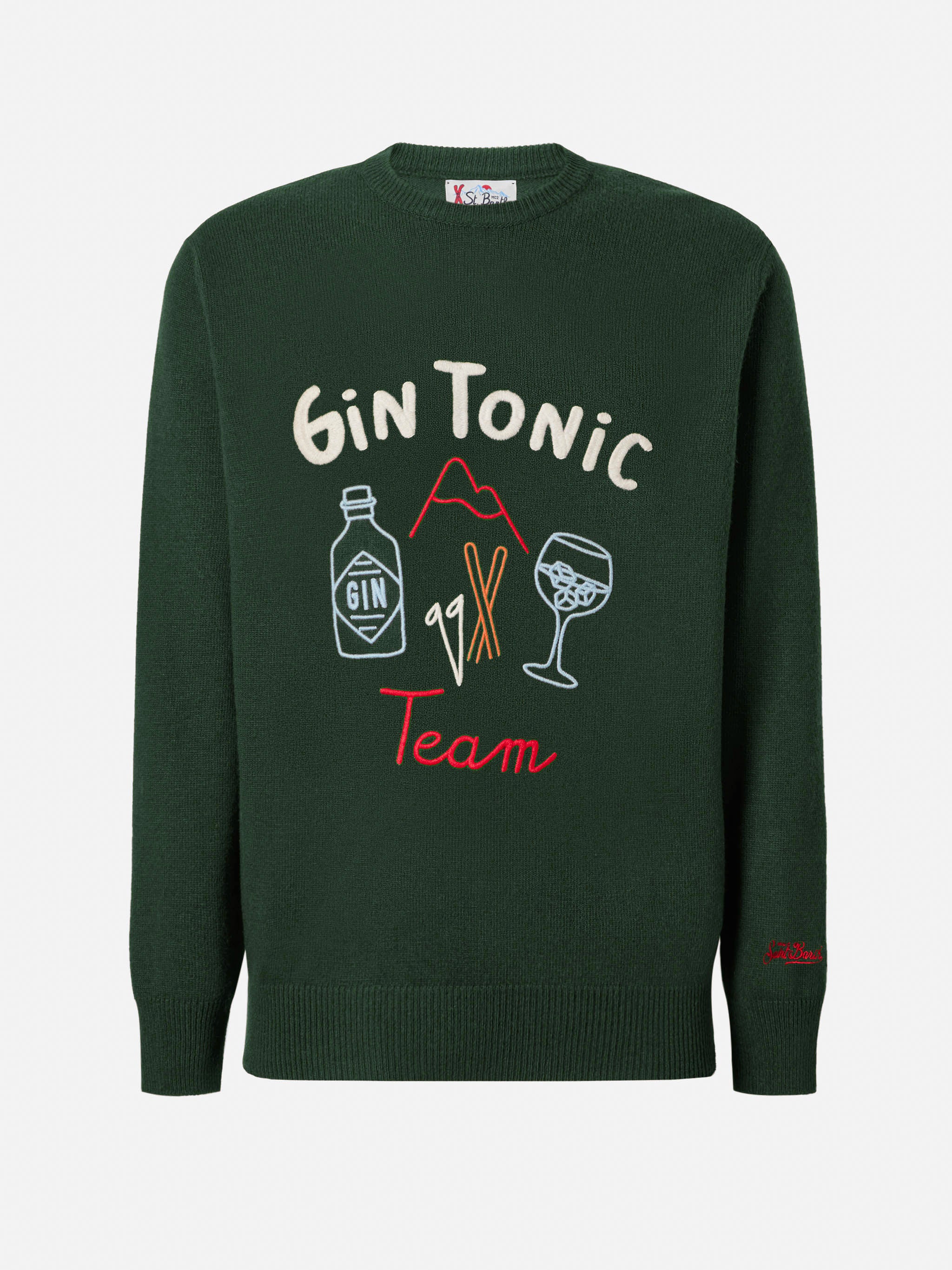 Girocollo Heron verde con ricamo Gin Tonic - Image 3