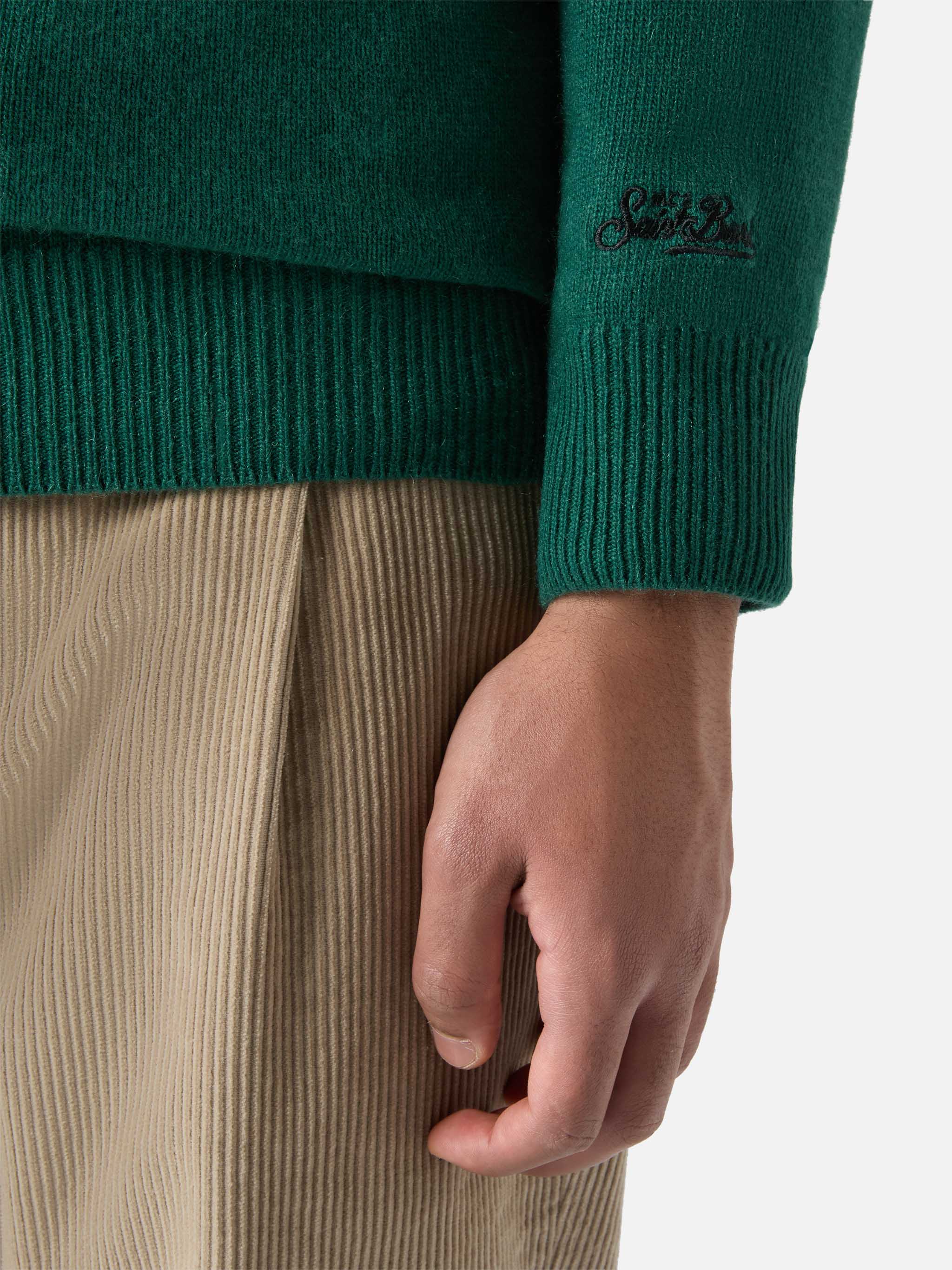 Girocollo Heron verde con jacquard Money Maker - Image 4