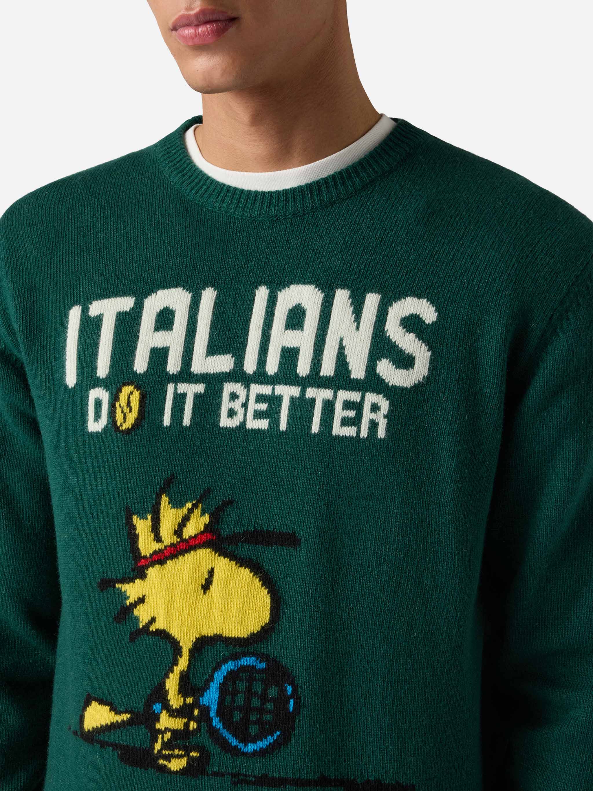 Girocollo Heron verde con jacquard Woodstock | SPECIAL EDITION PEANUTS - Image 2