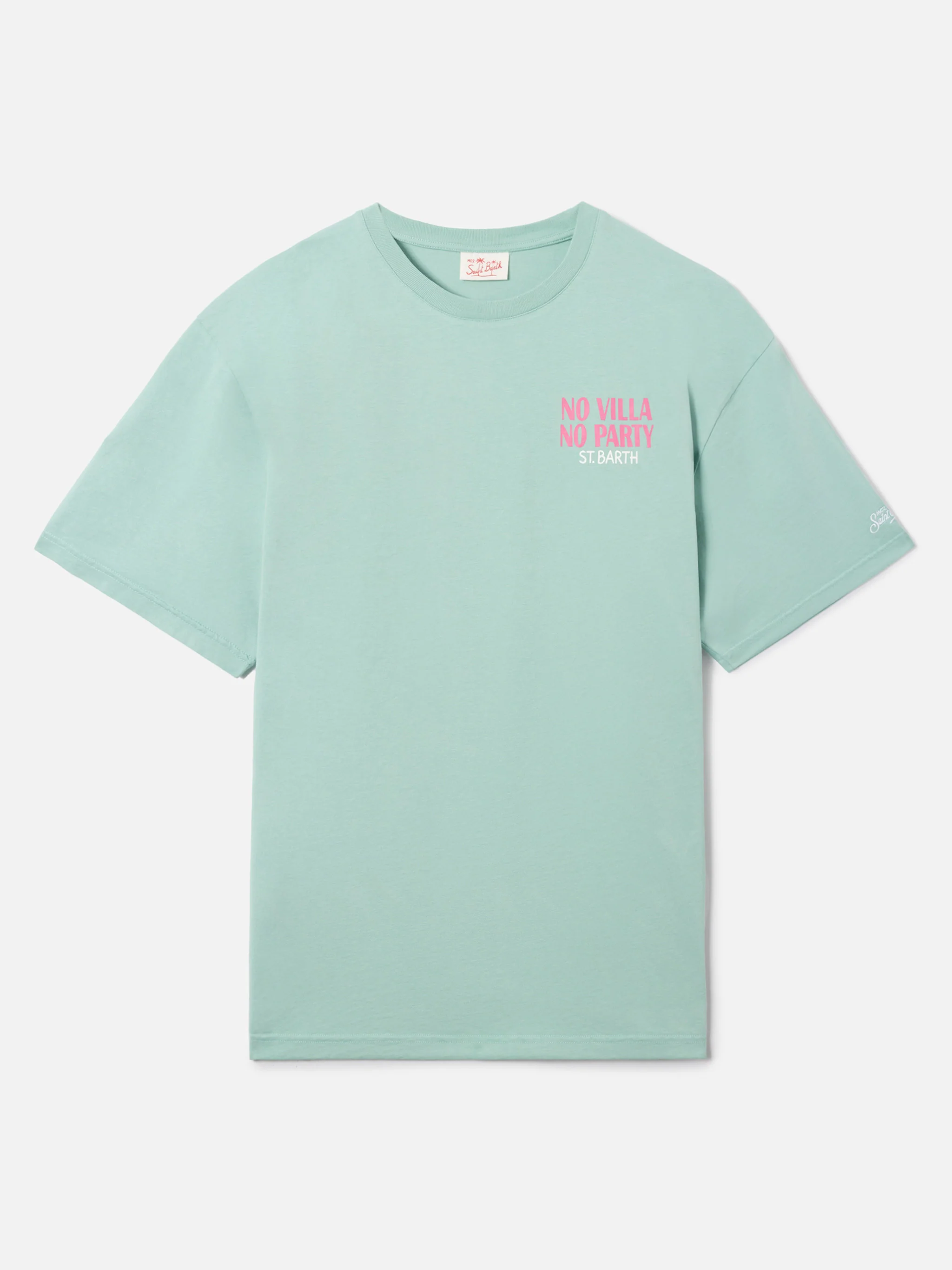 T-shirt Delmar verde con stampa No Villa No Party e maxi grafica sul retro - Image 5