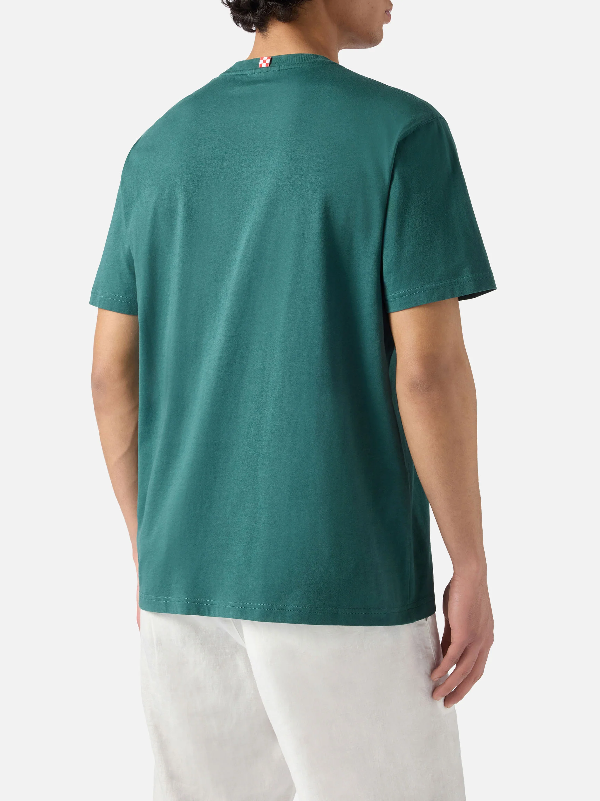 T-shirt Dover verde in cotone con ricamo logo - Image 4